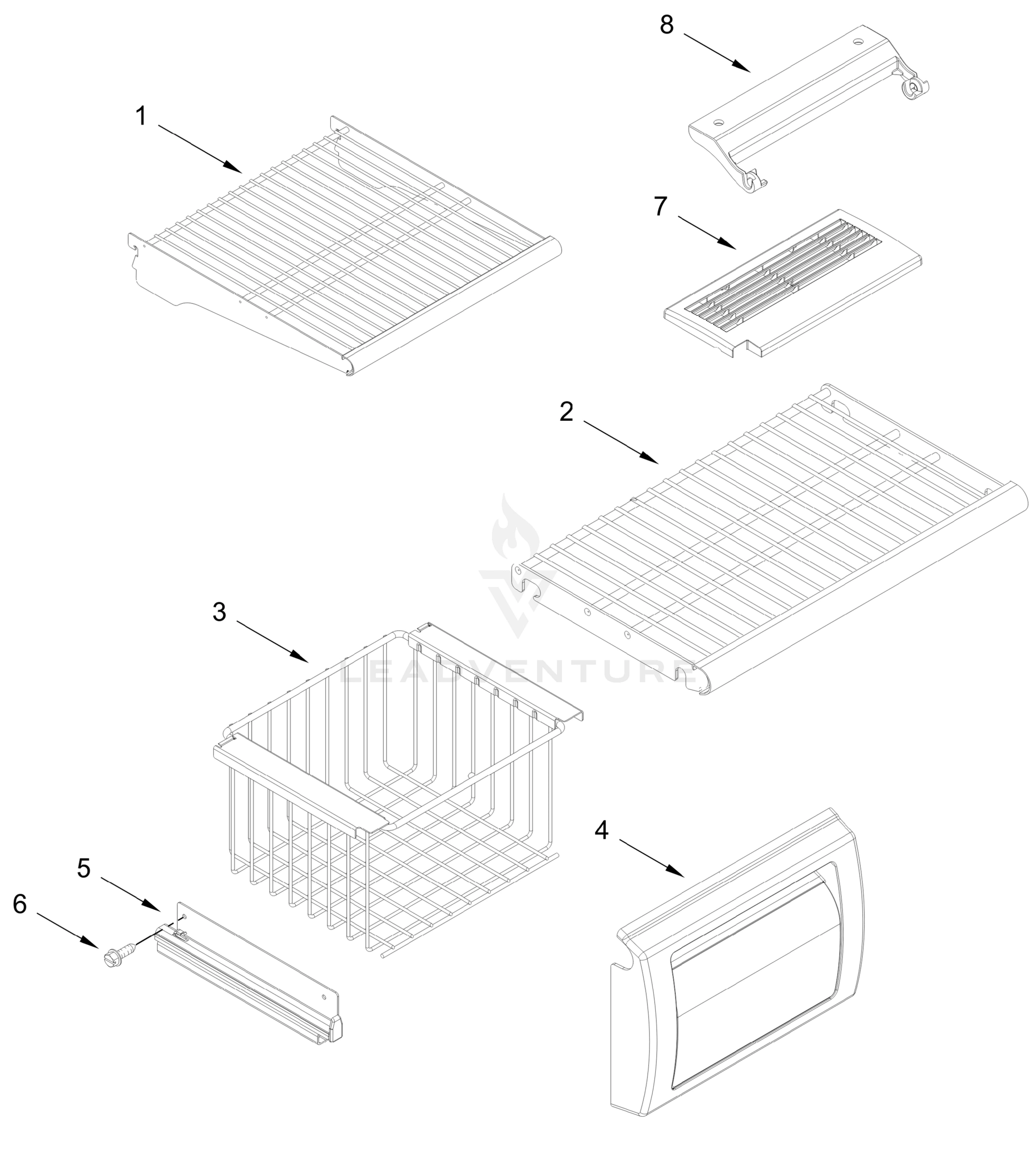 FREEZER SHELF PARTS