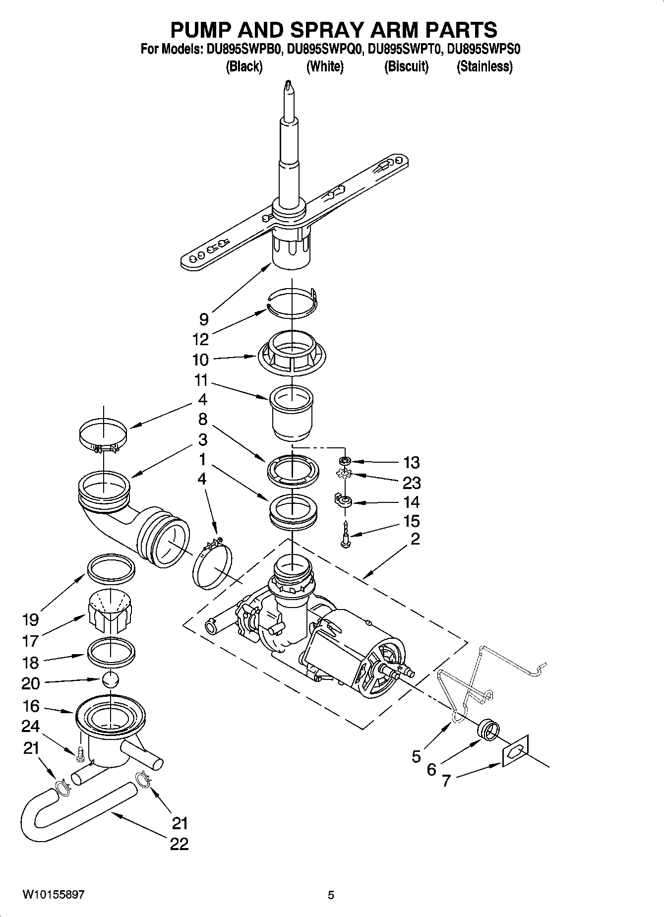 04 - PUMP AND SPRAY ARM PARTS