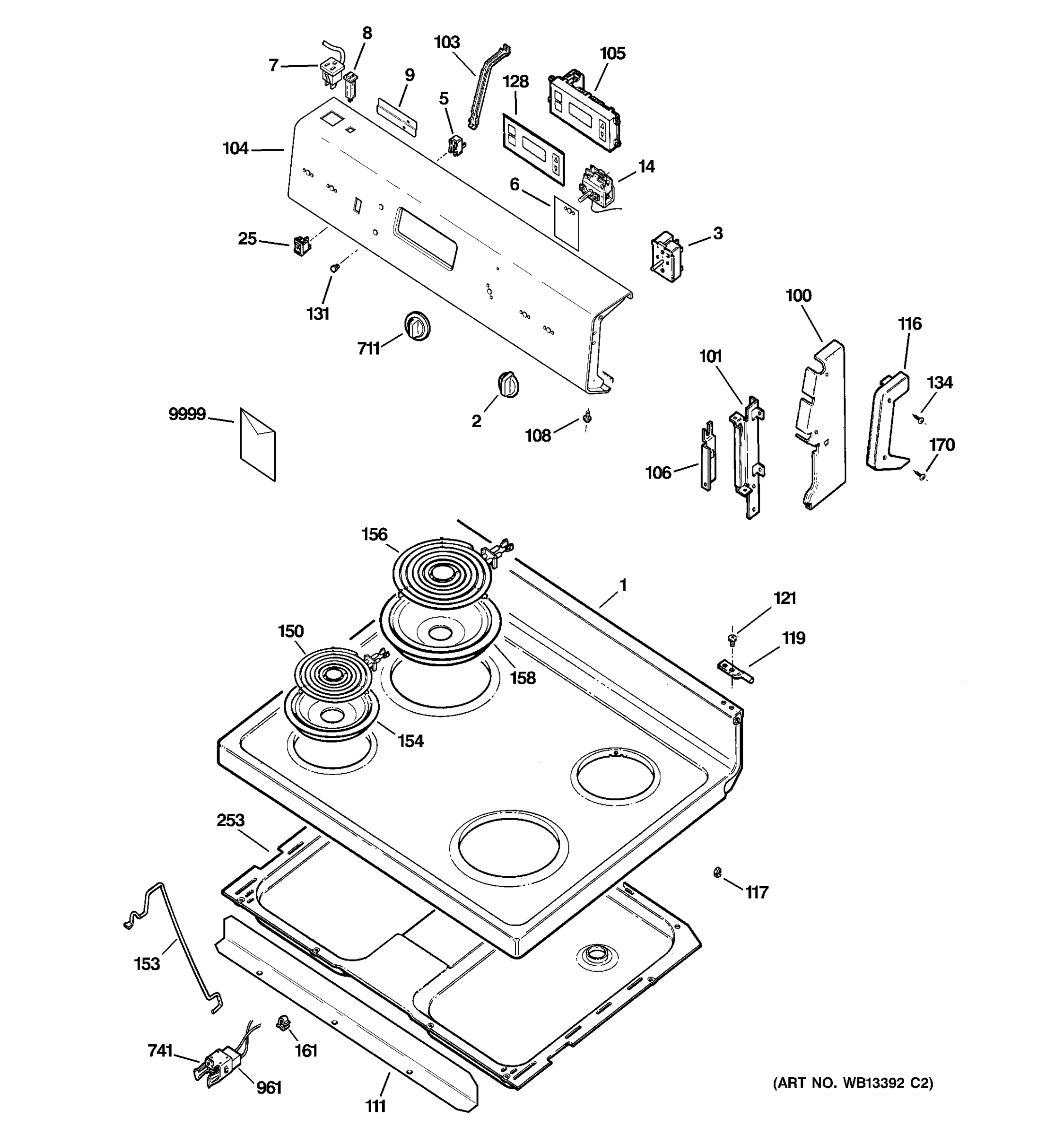CONTROL PANEL & COOKTOP