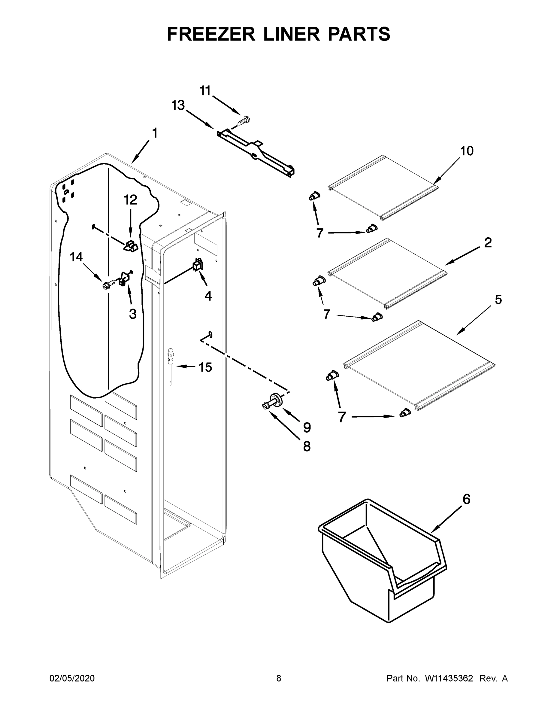 05 - FREEZER LINER PARTS