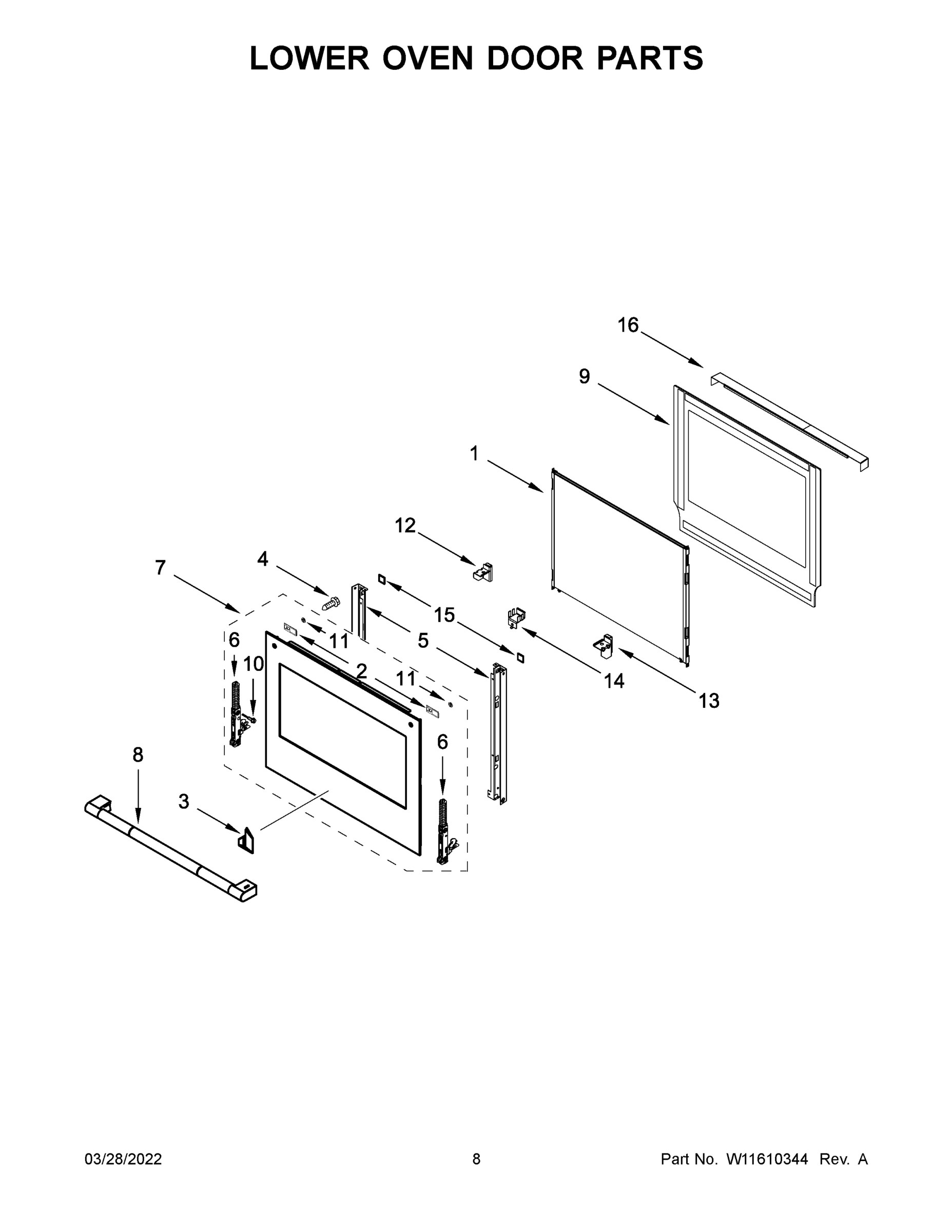 05 - LOWER OVEN DOOR PARTS