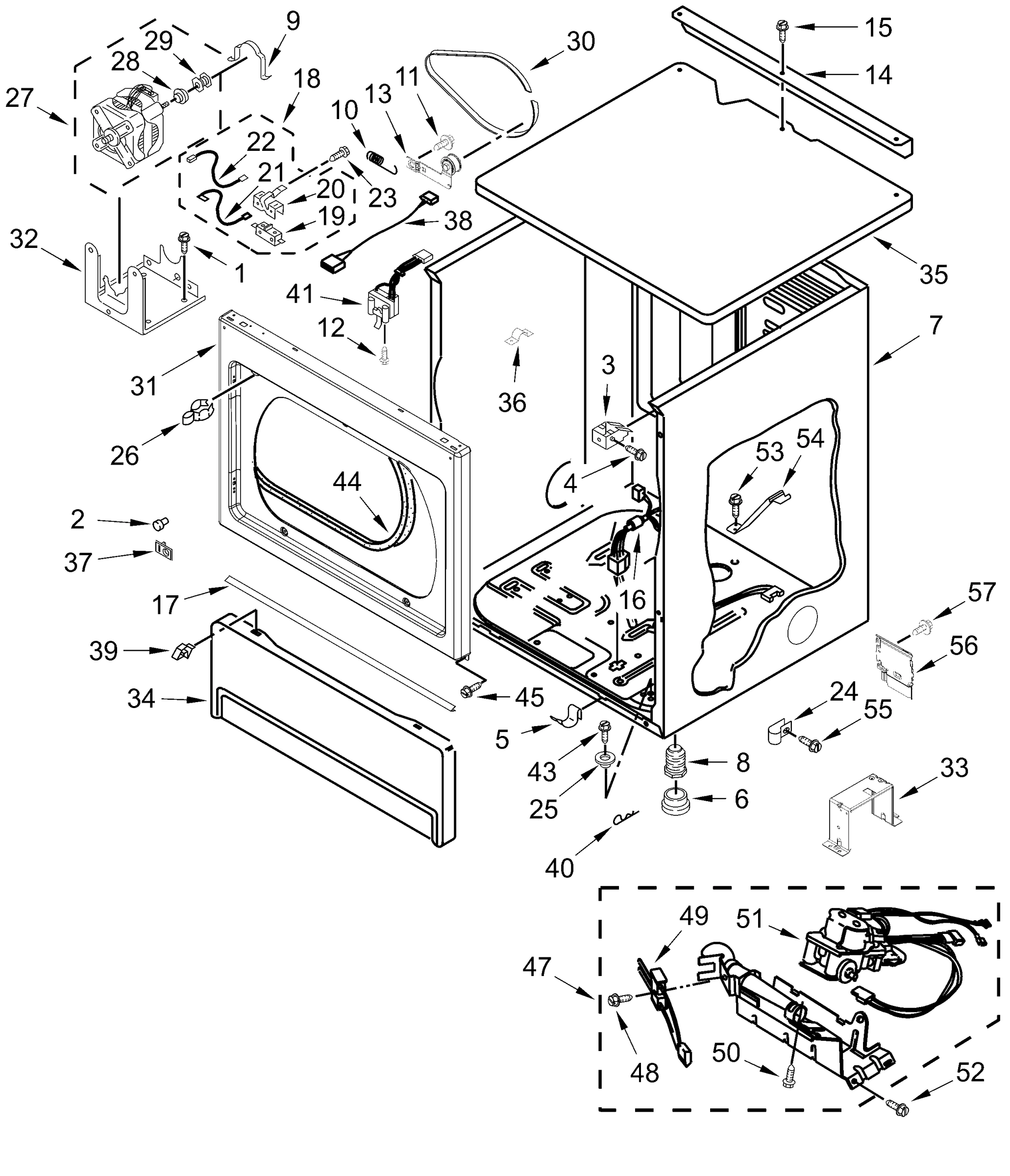 UPPER CABINET AND FRONT PANEL PARTS