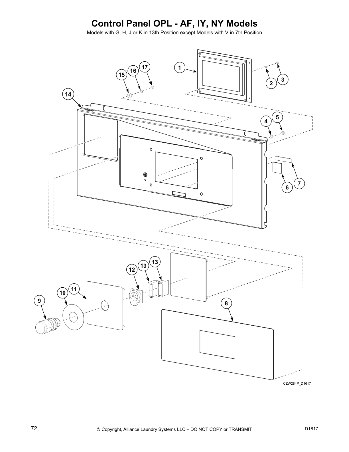 Control Panel OPL - AF, IY, NY Models