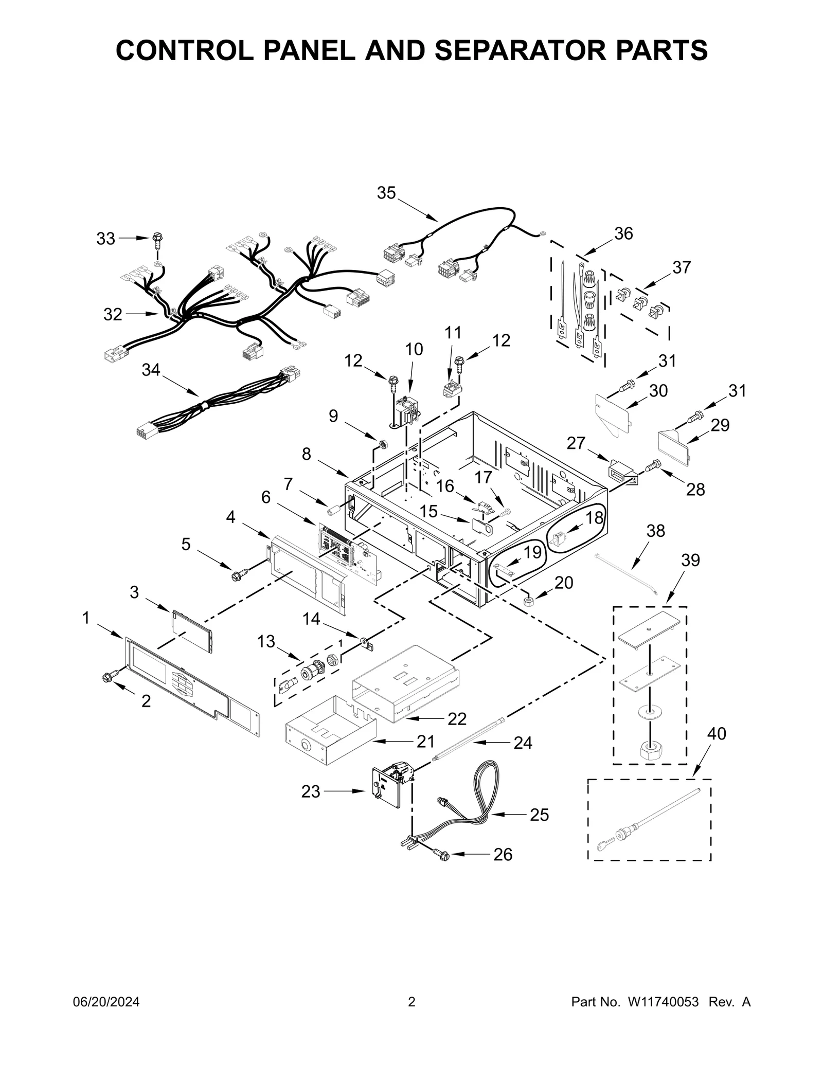 CONTROL PANEL AND SEPARATOR PARTS