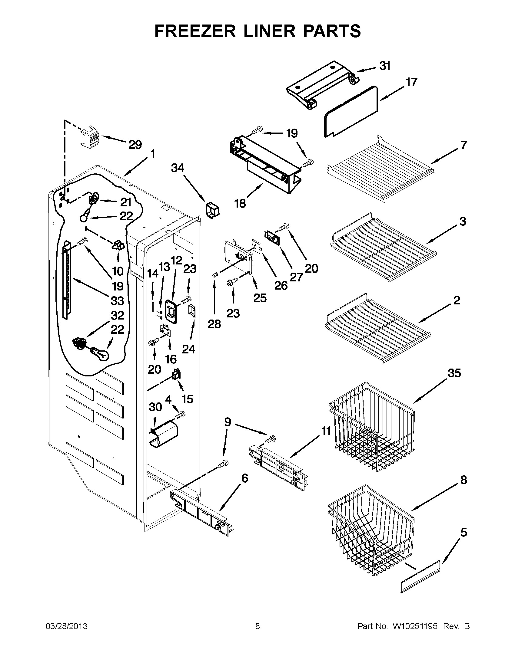 04 - FREEZER LINER PARTS