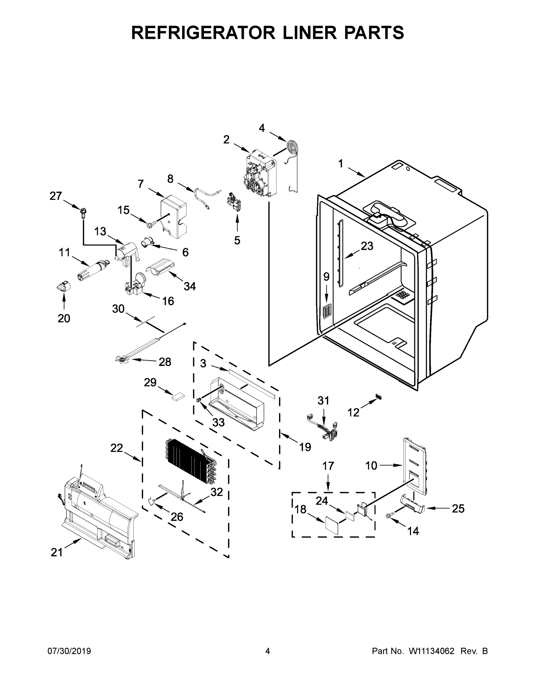 03 - REFRIGERATOR LINER PARTS