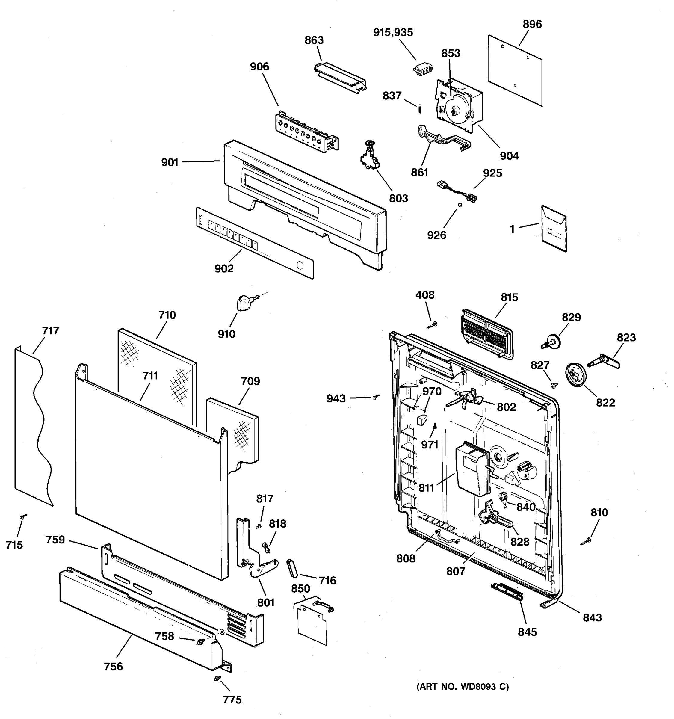 ESCUTCHEON & DOOR ASSEMBLY