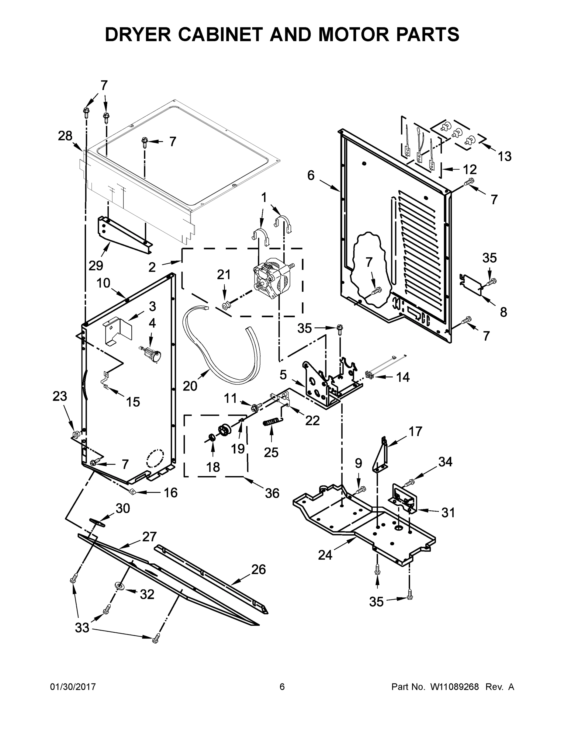 04 - DRYER CABINET AND MOTOR PARTS