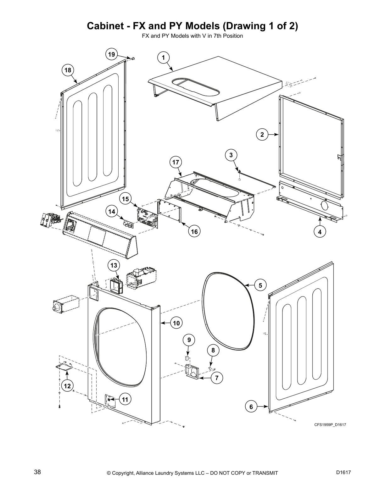 Cabinet - FX and PY Models (Drawing 1 of 2)