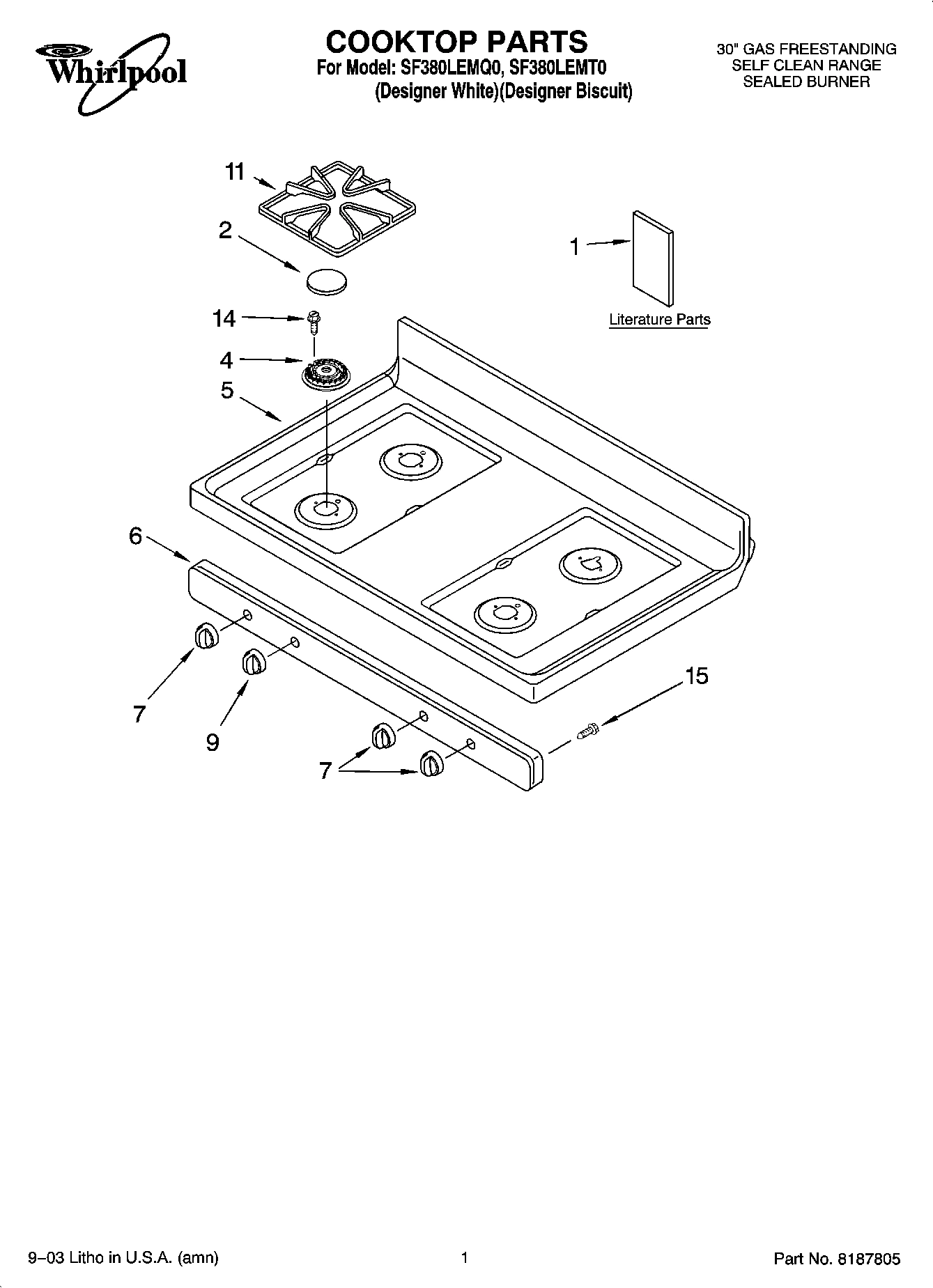 01 - COOKTOP PARTS