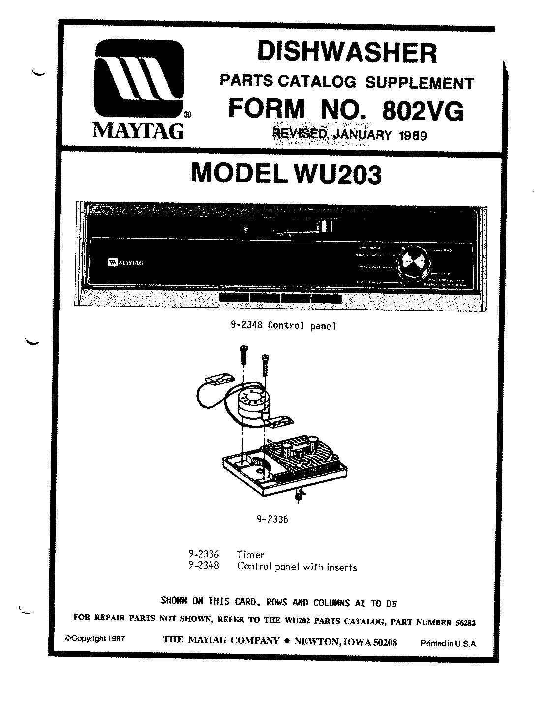 02 - CATALOG SUPPLEMENT (WU203-FEB. 1987)