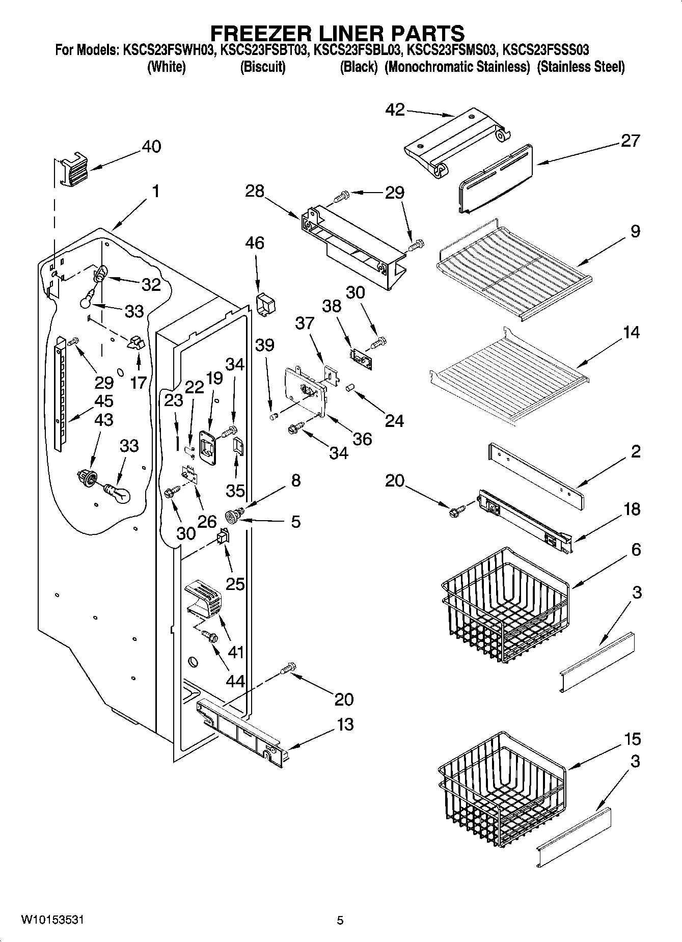 04 - FREEZER LINER PARTS