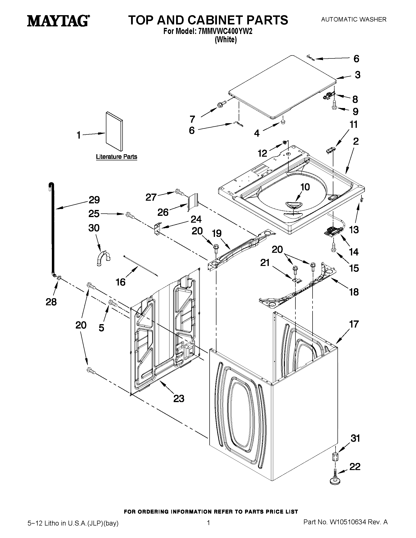 01 - TOP AND CABINET PARTS