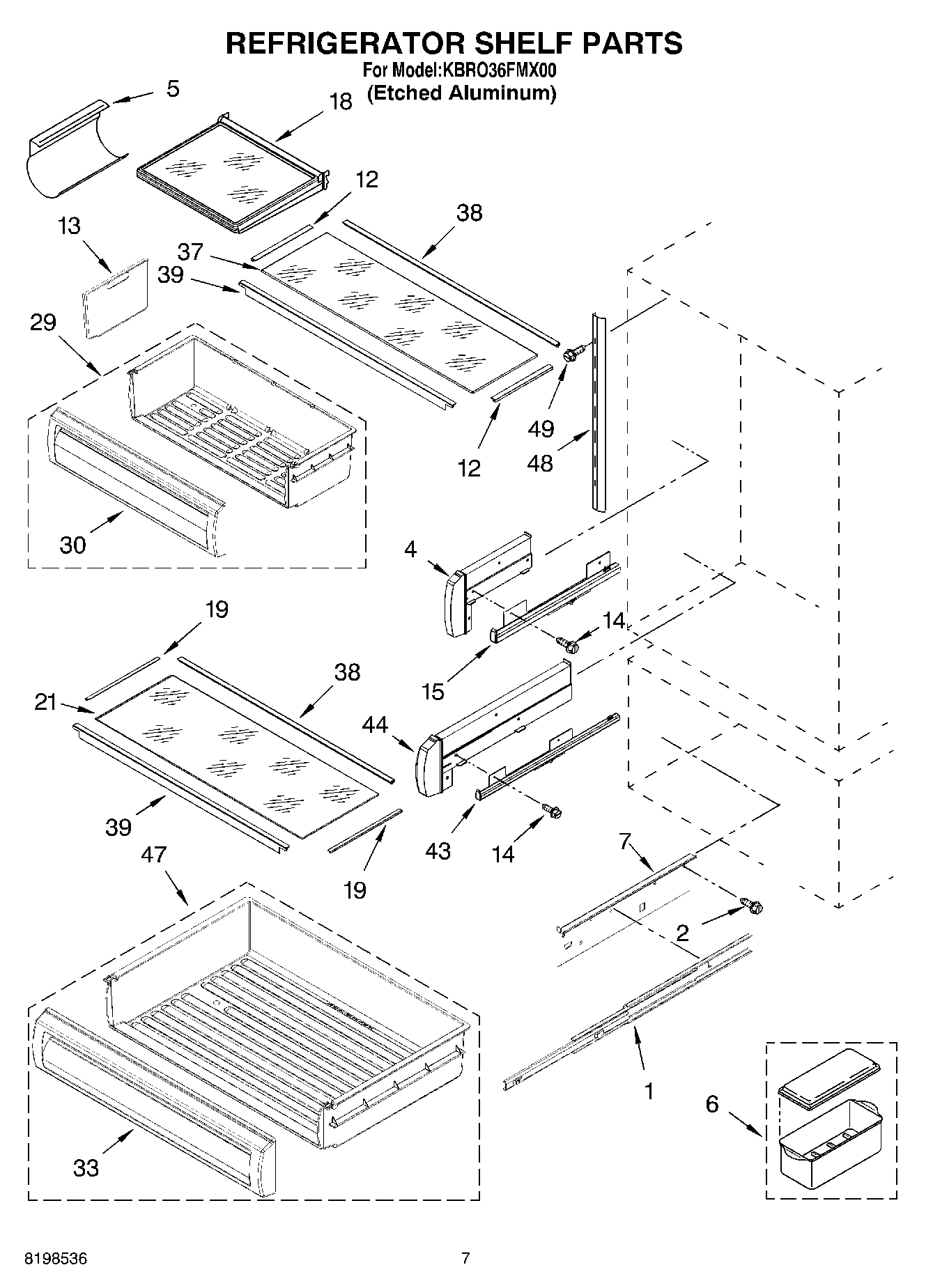05 - REFRIGERATOR SHELF PARTS