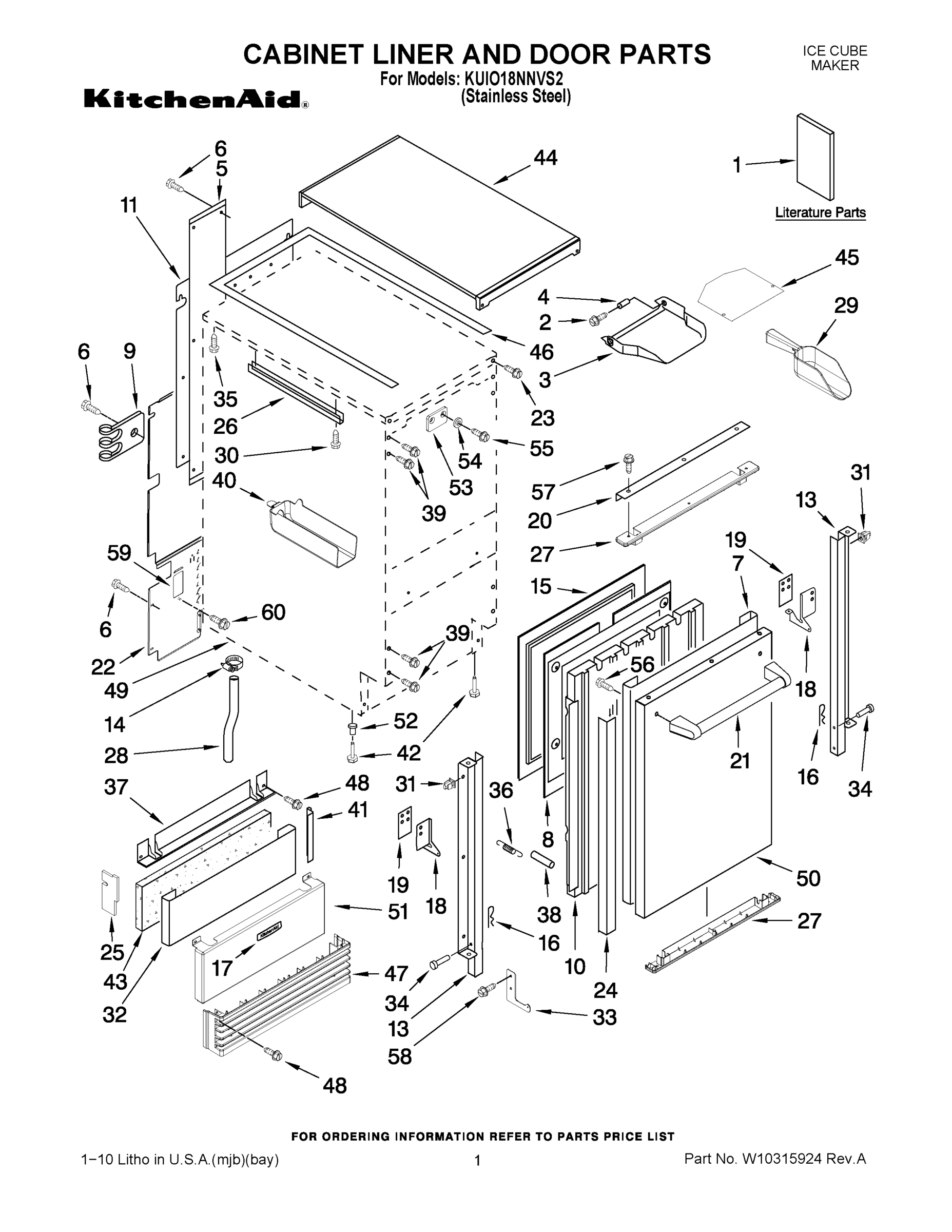 01 - CABINET LINER AND DOOR PARTS