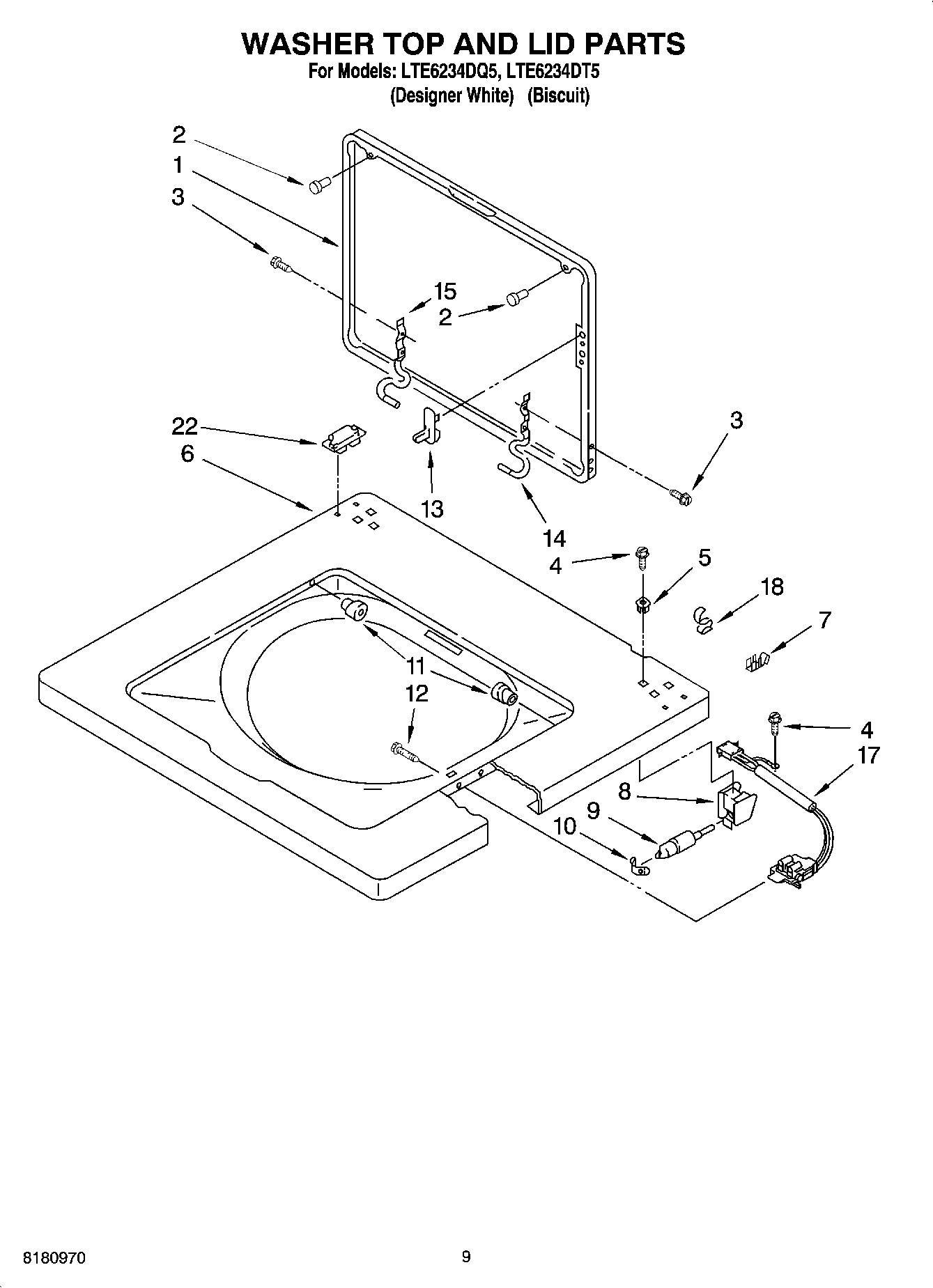 06 - WASHER TOP AND LID PARTS