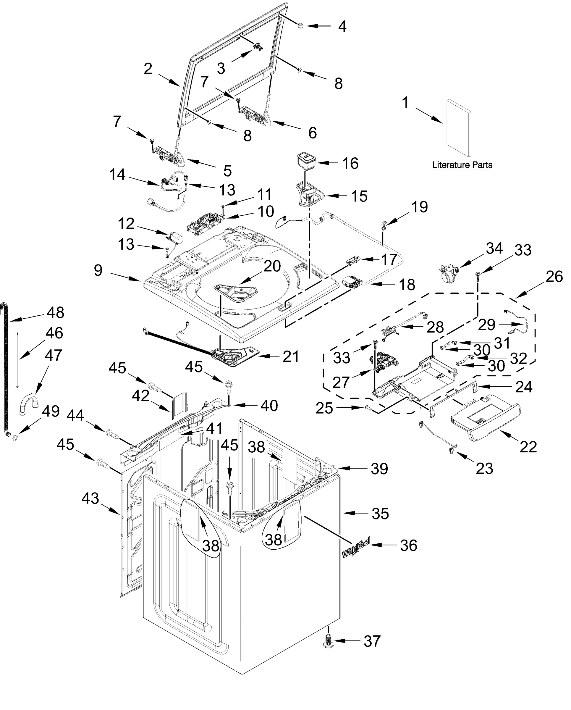 TOP AND CABINET PARTS