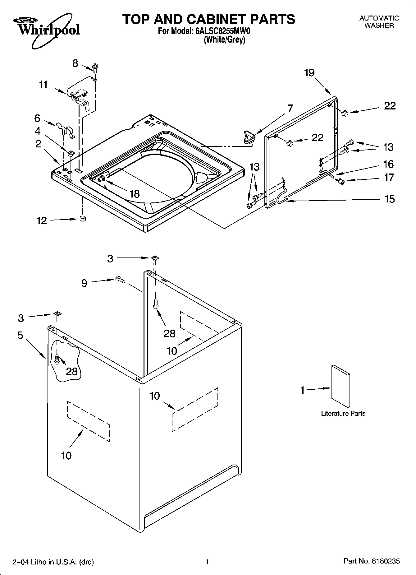 01 - TOP AND CABINET PARTS