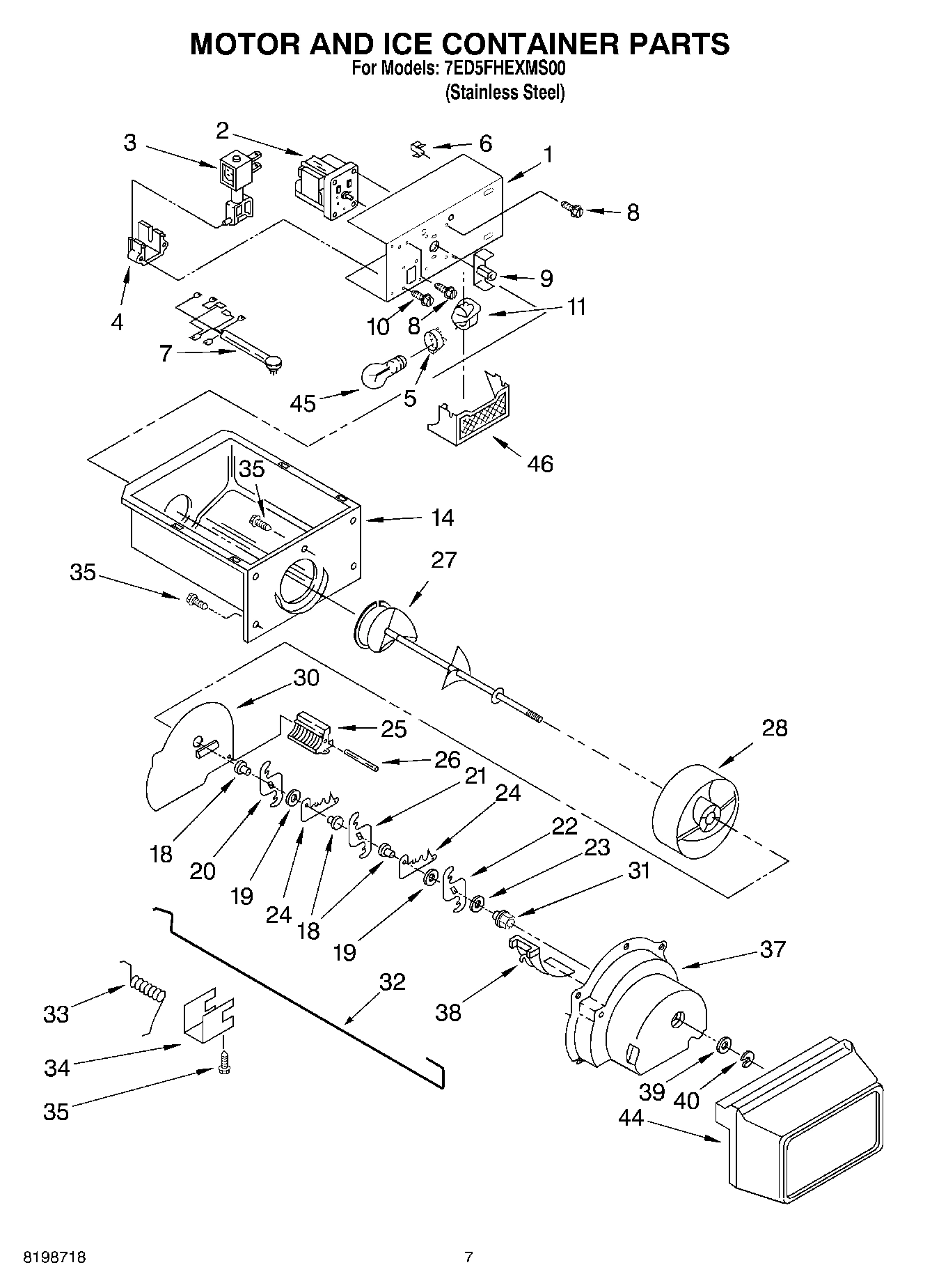 05 - MOTOR AND ICE CONTAINER PARTS