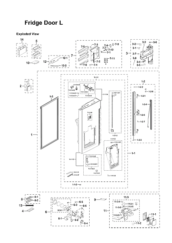 Left Refrigerator Door Parts