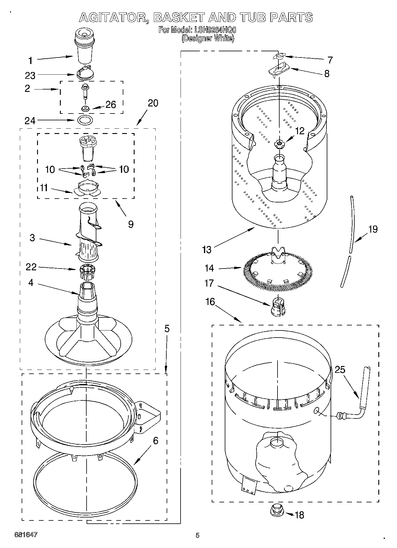 03 - AGITATOR, BASKET AND TUB