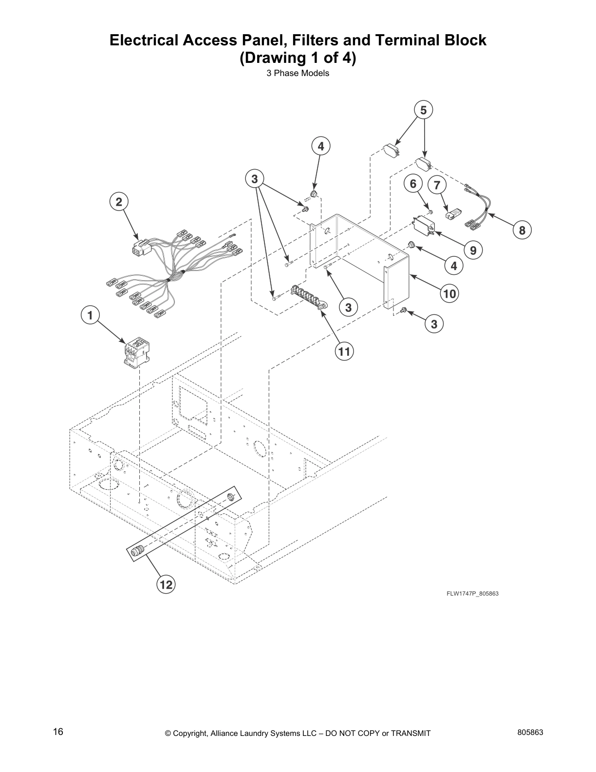 Electrical Access Panel, Filters and Terminal Block 
(Drawing 1 of 4)
