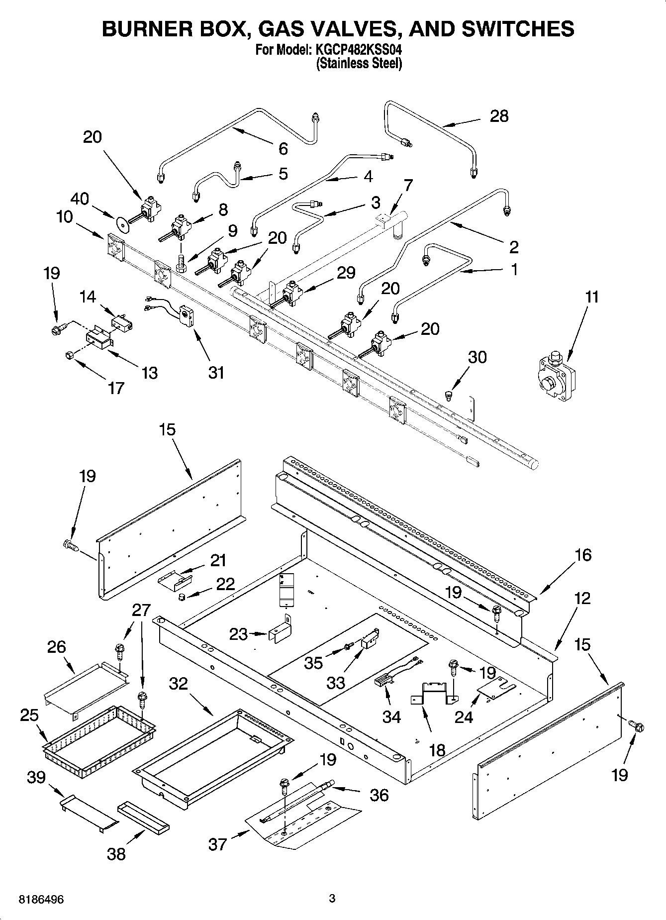 02 - BURNER BOX, GAS VALVES, AND SWITCHES, OPTIONAL PARTS