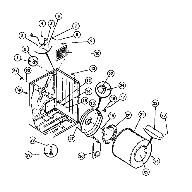 02 - CABINET, DRUM, HEAT DUCT