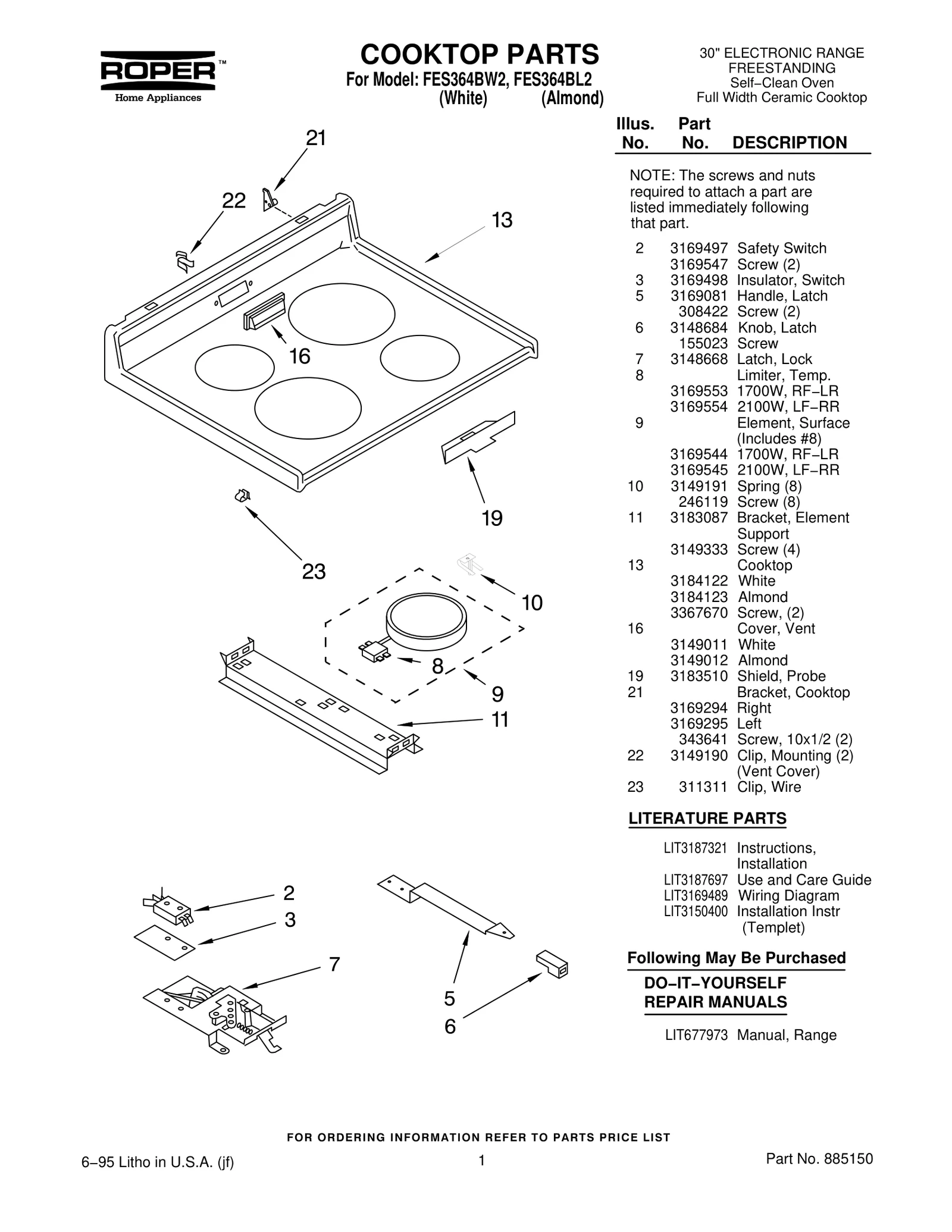 COOKTOP PARTS