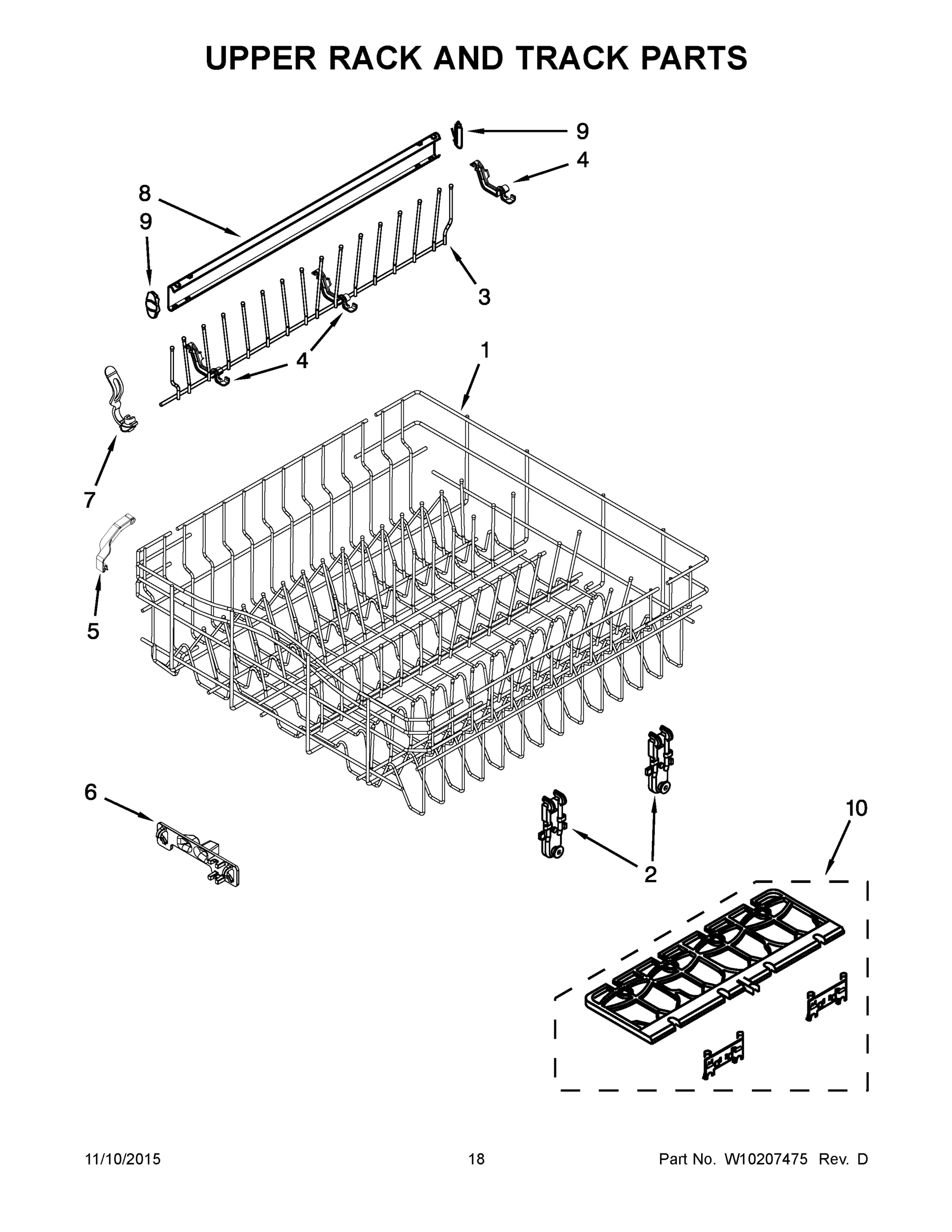 10 - UPPER RACK AND TRACK PARTS
