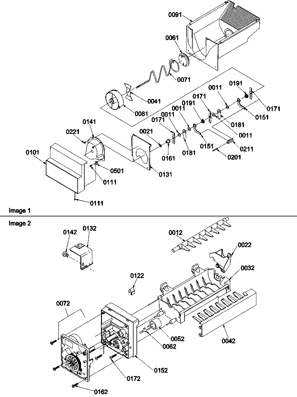08 - ICE BUCKET AUGER & ICE MAKER PARTS