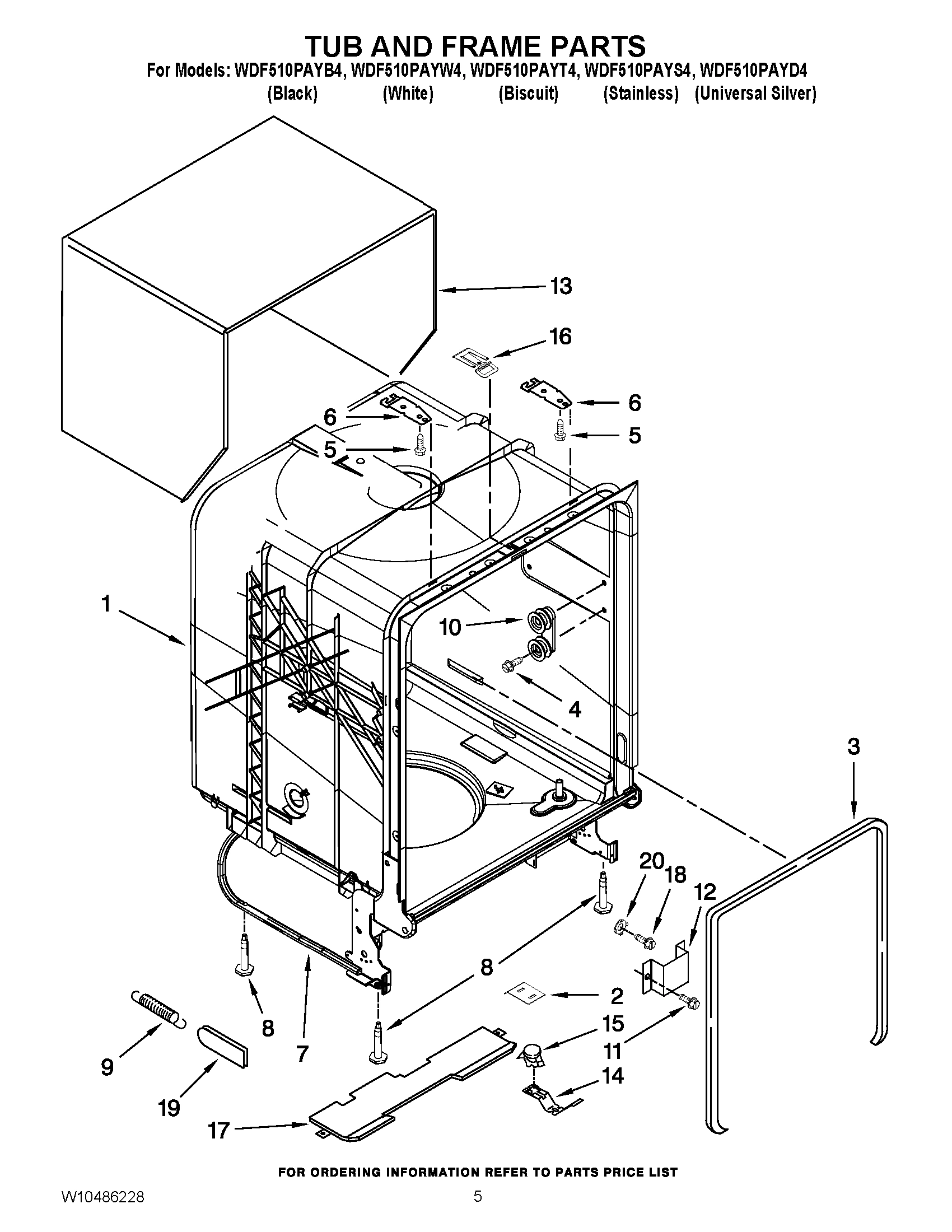 05 - TUB AND FRAME PARTS
