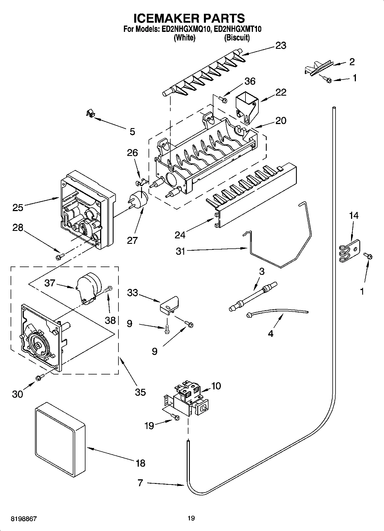 12 - ICEMAKER PARTS, PARTS NOT ILLUSTRATED