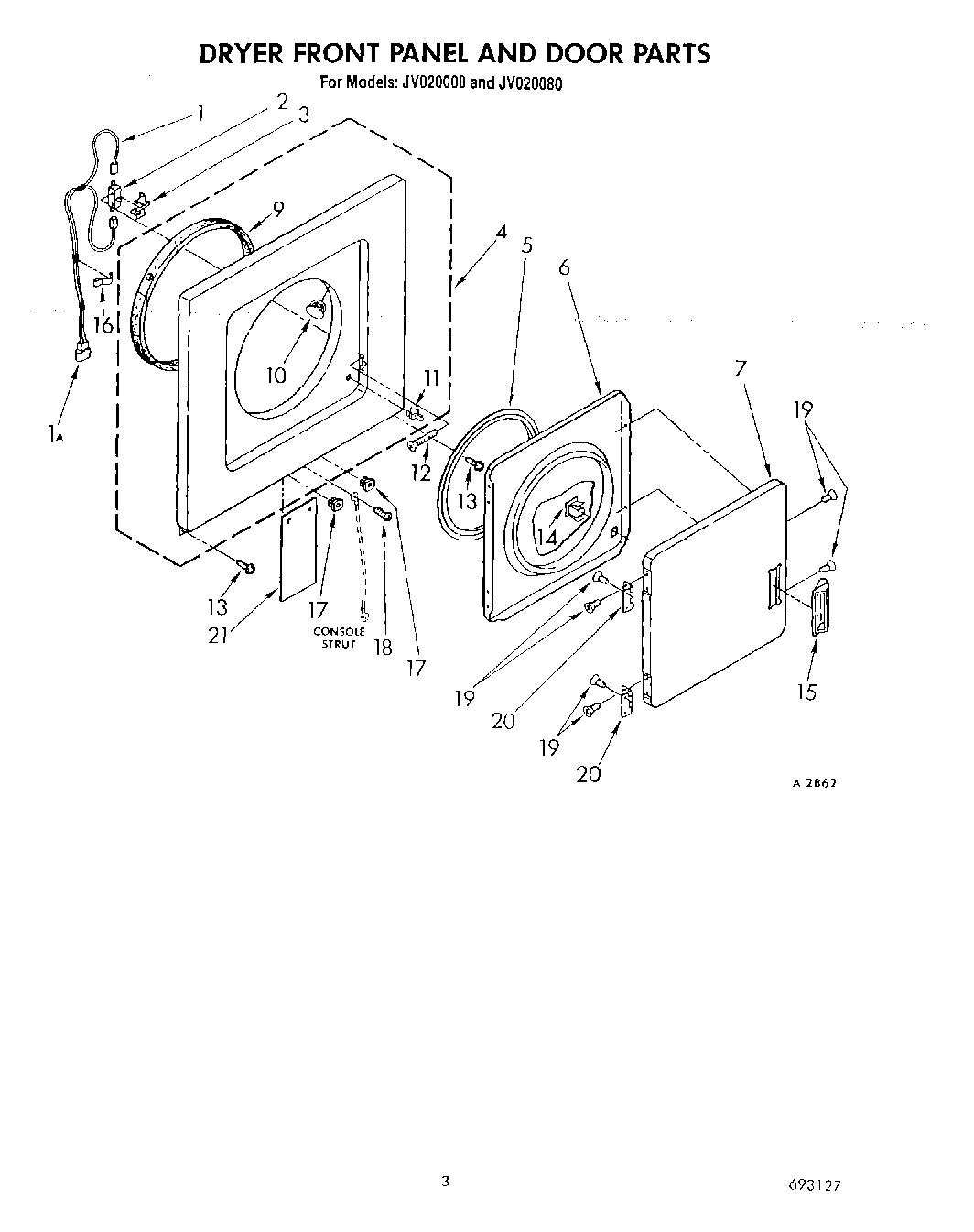 03 - DRYER FRONT PANEL AND DOOR