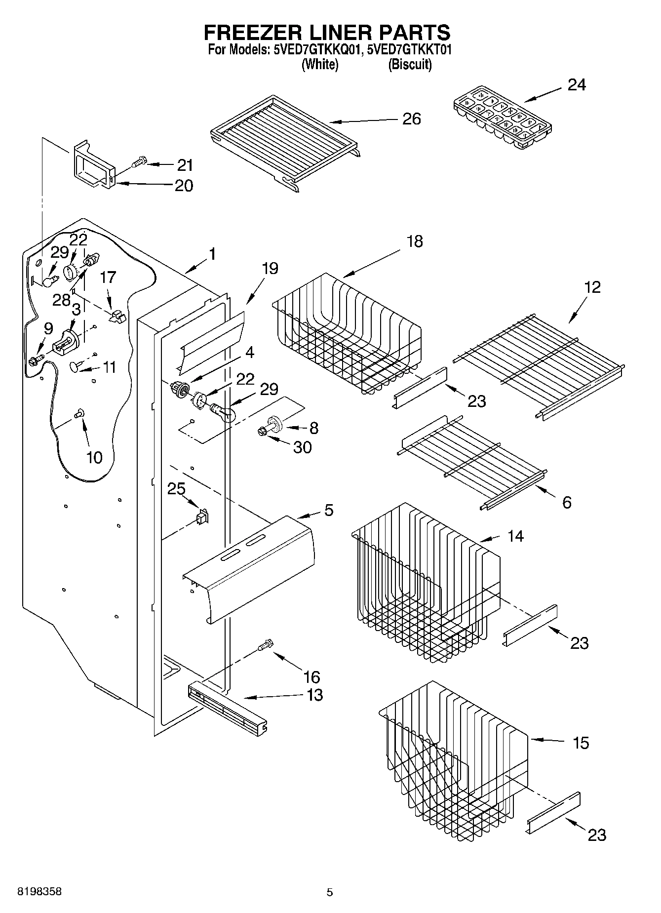 03 - FREEZER LINER PARTS