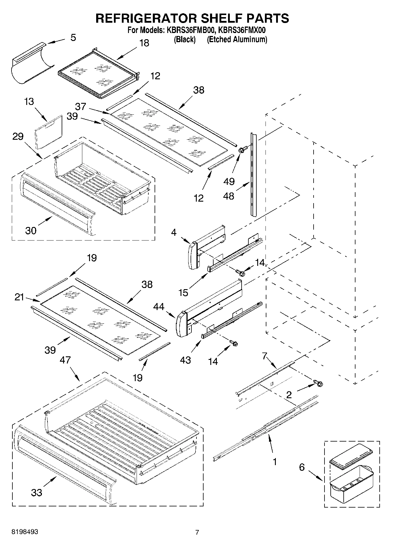 05 - REFRIGERATOR SHELF PARTS