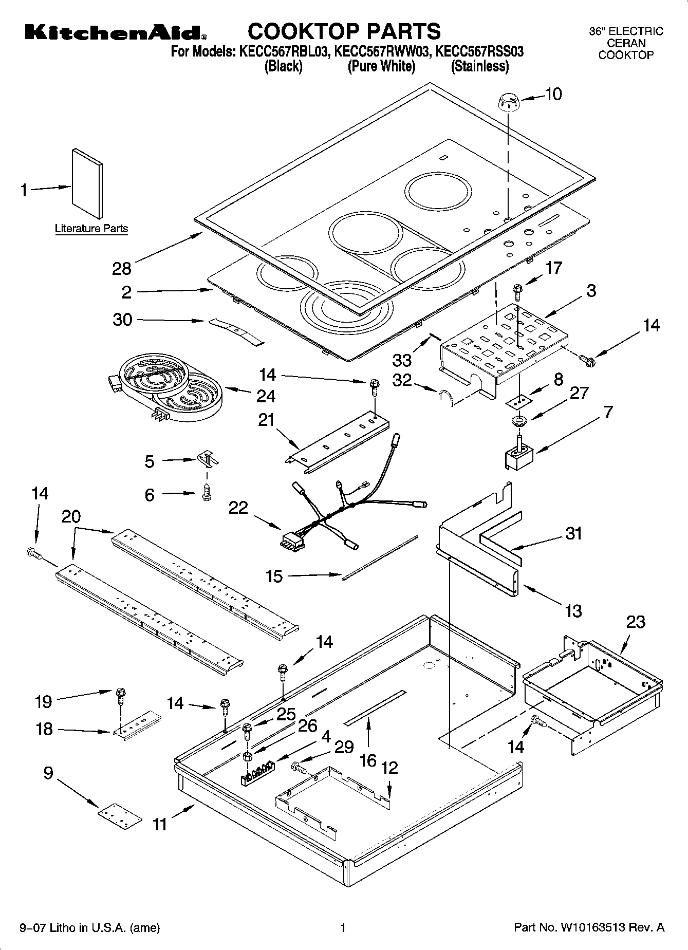 01 - COOKTOP PARTS, OPTIONAL PARTS