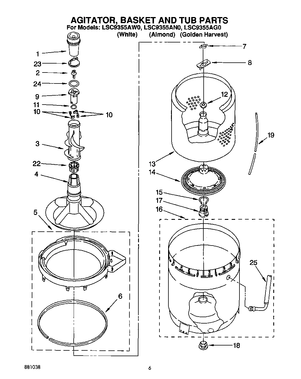 04 - AGITATOR, BASKET AND TUB