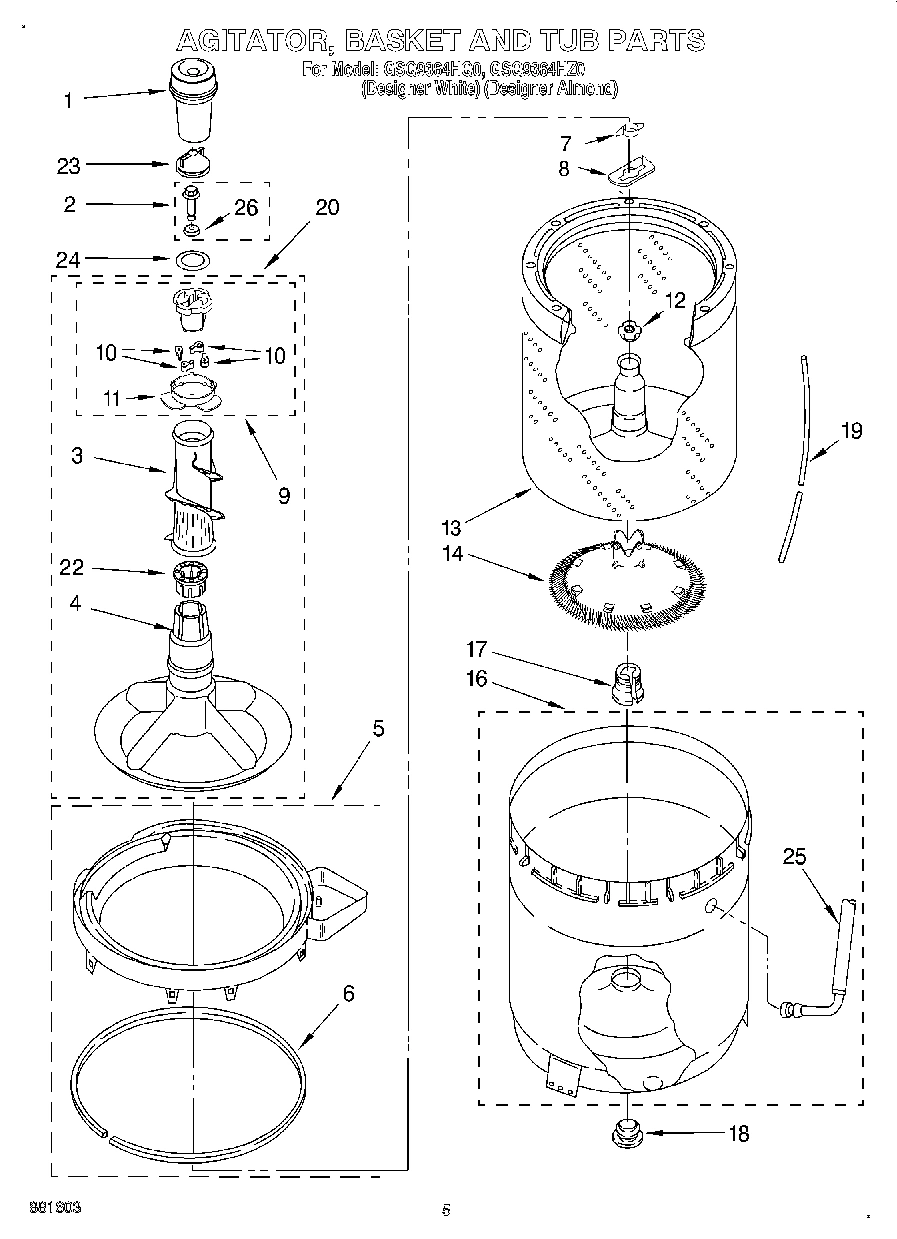 03 - AGITATOR, BASKET AND TUB