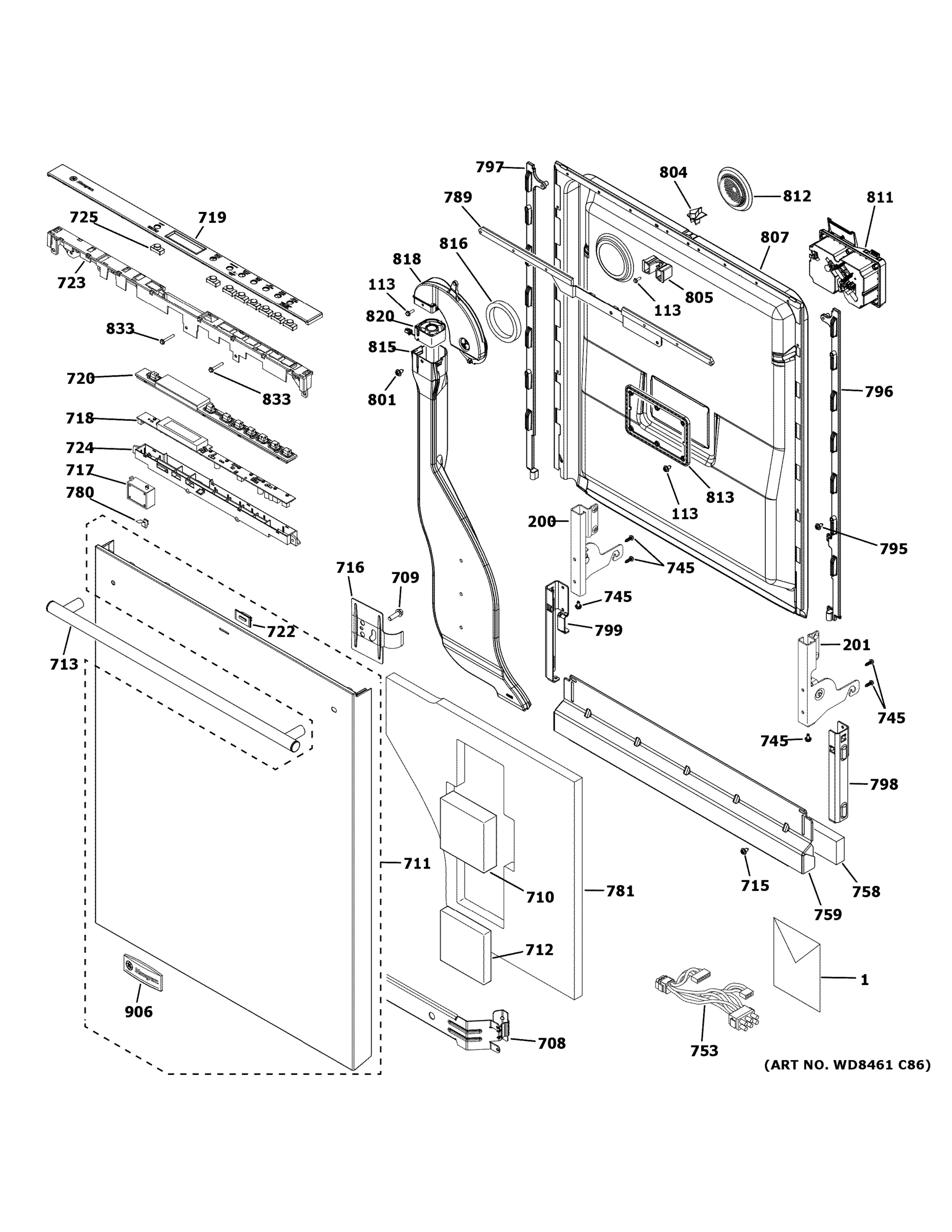 ESCUTCHEON & DOOR ASSEMBLY