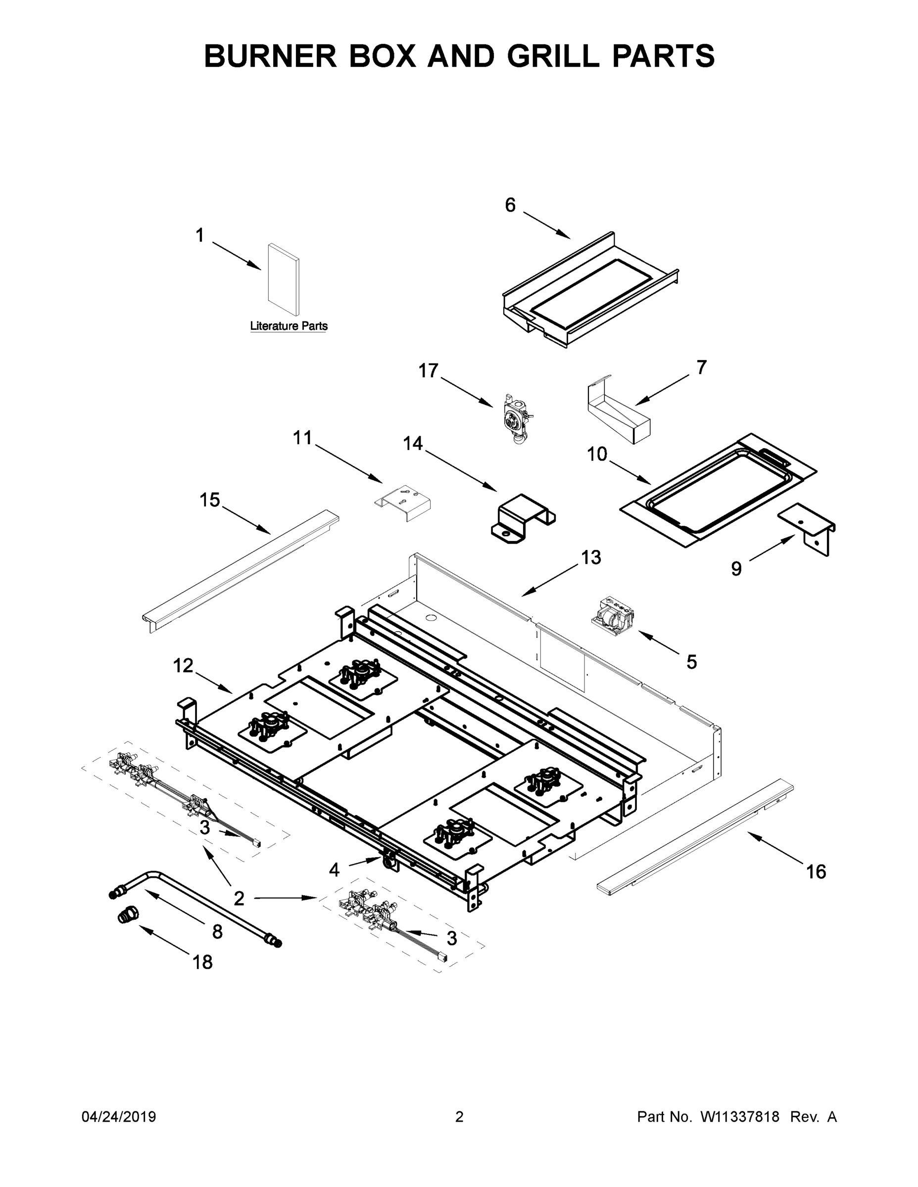 02 - BURNER BOX AND GRILL PARTS