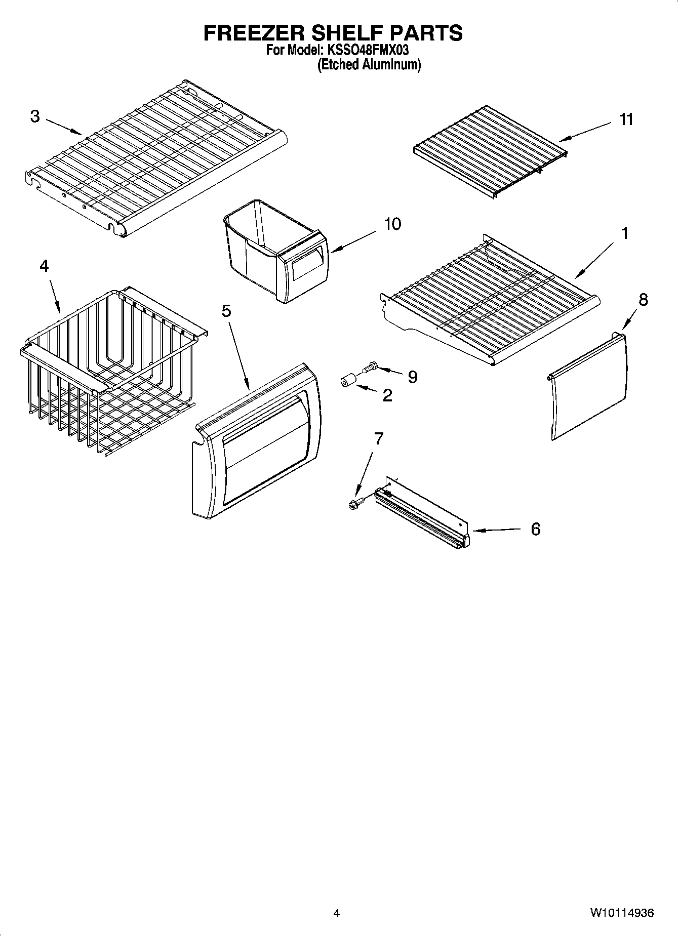 03 - FREEZER SHELF PARTS
