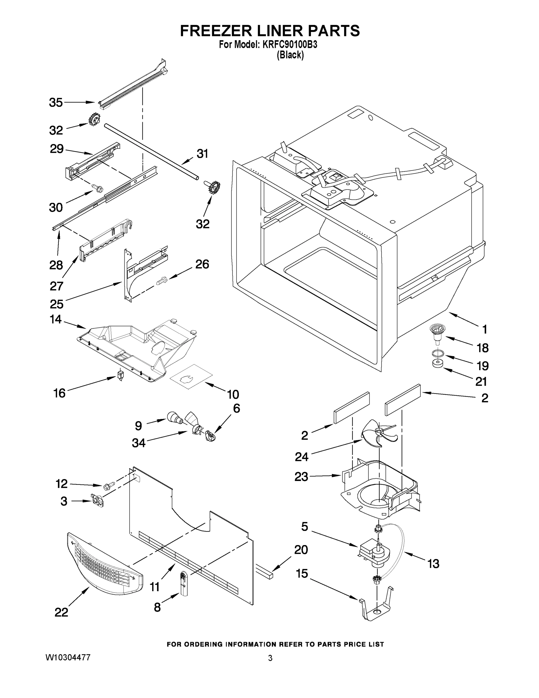 02 - FREEZER LINER PARTS