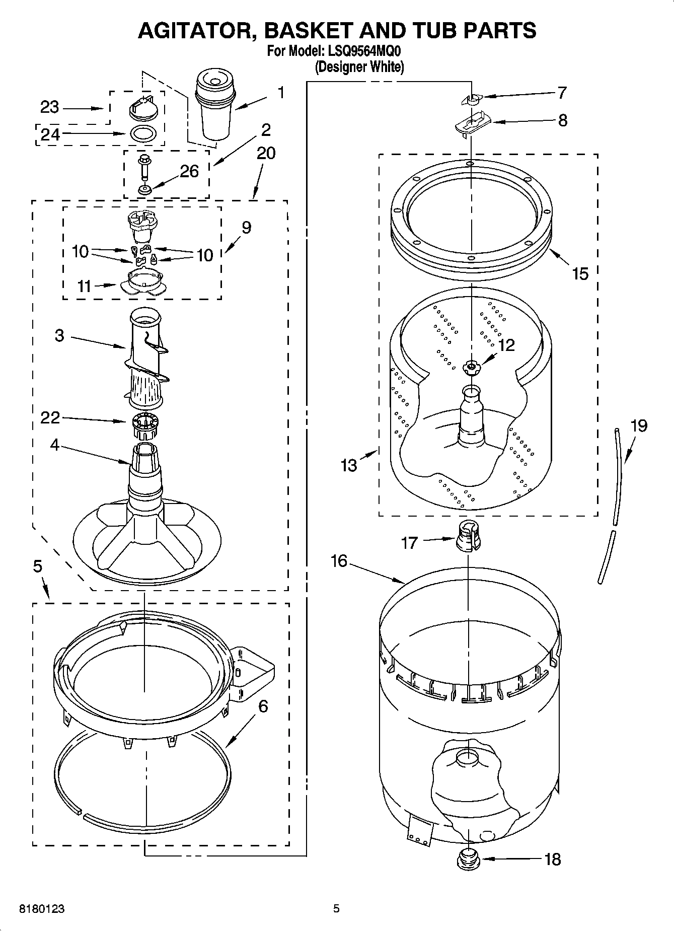 03 - AGITATOR, BASKET AND TUB PARTS