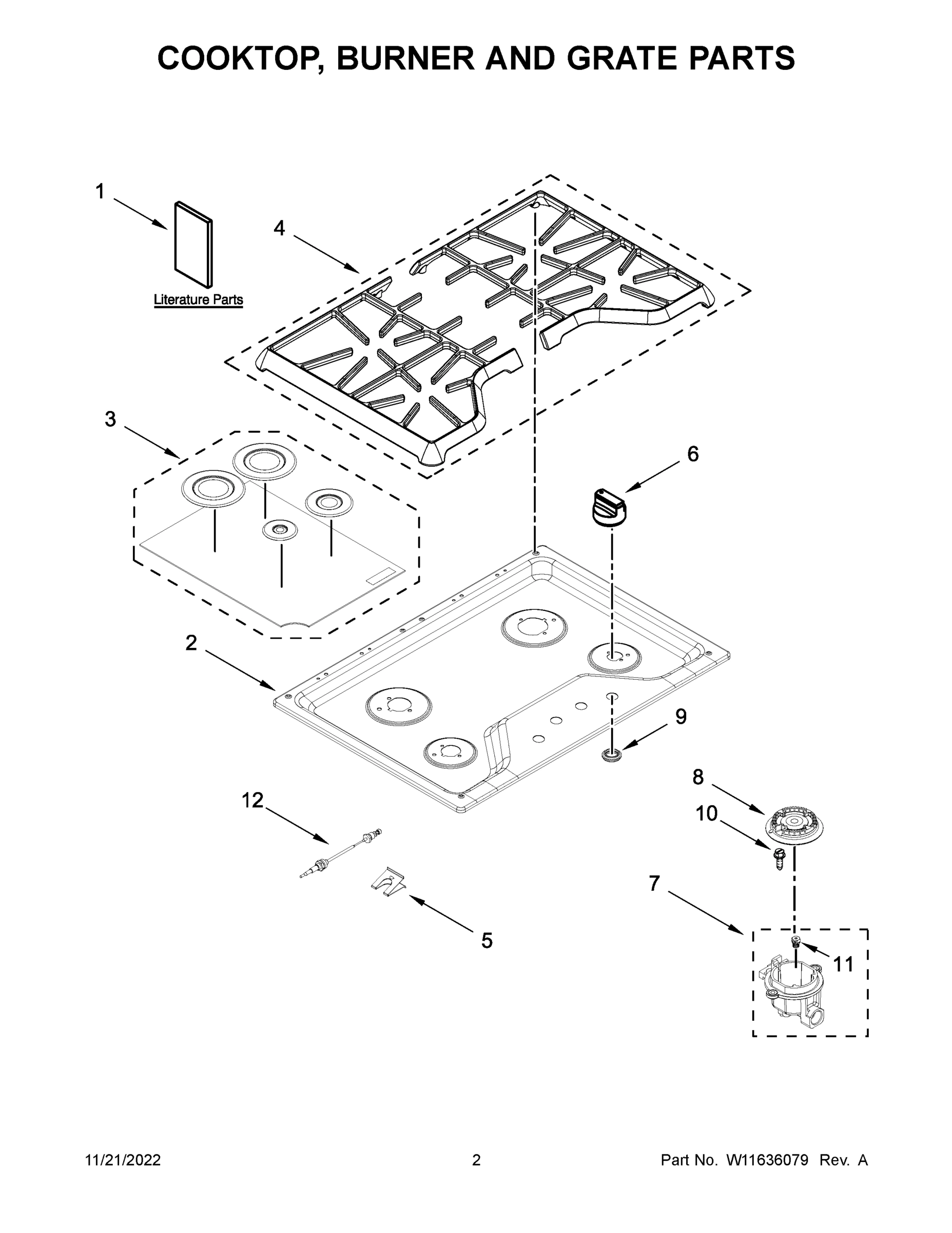 02 - COOKTOP, BURNER AND GRATE PARTS