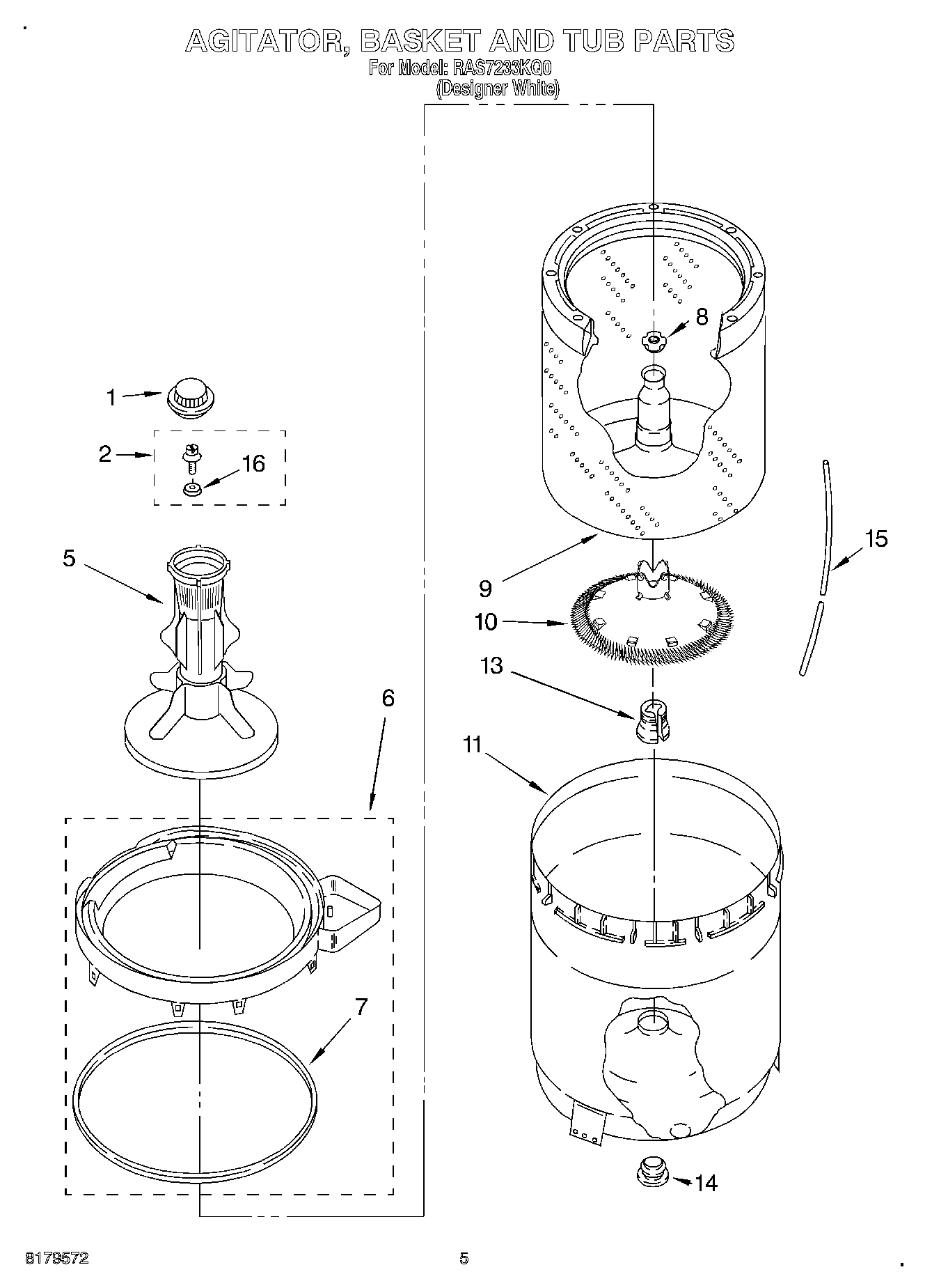 03 - AGITATOR, BASKET AND TUB