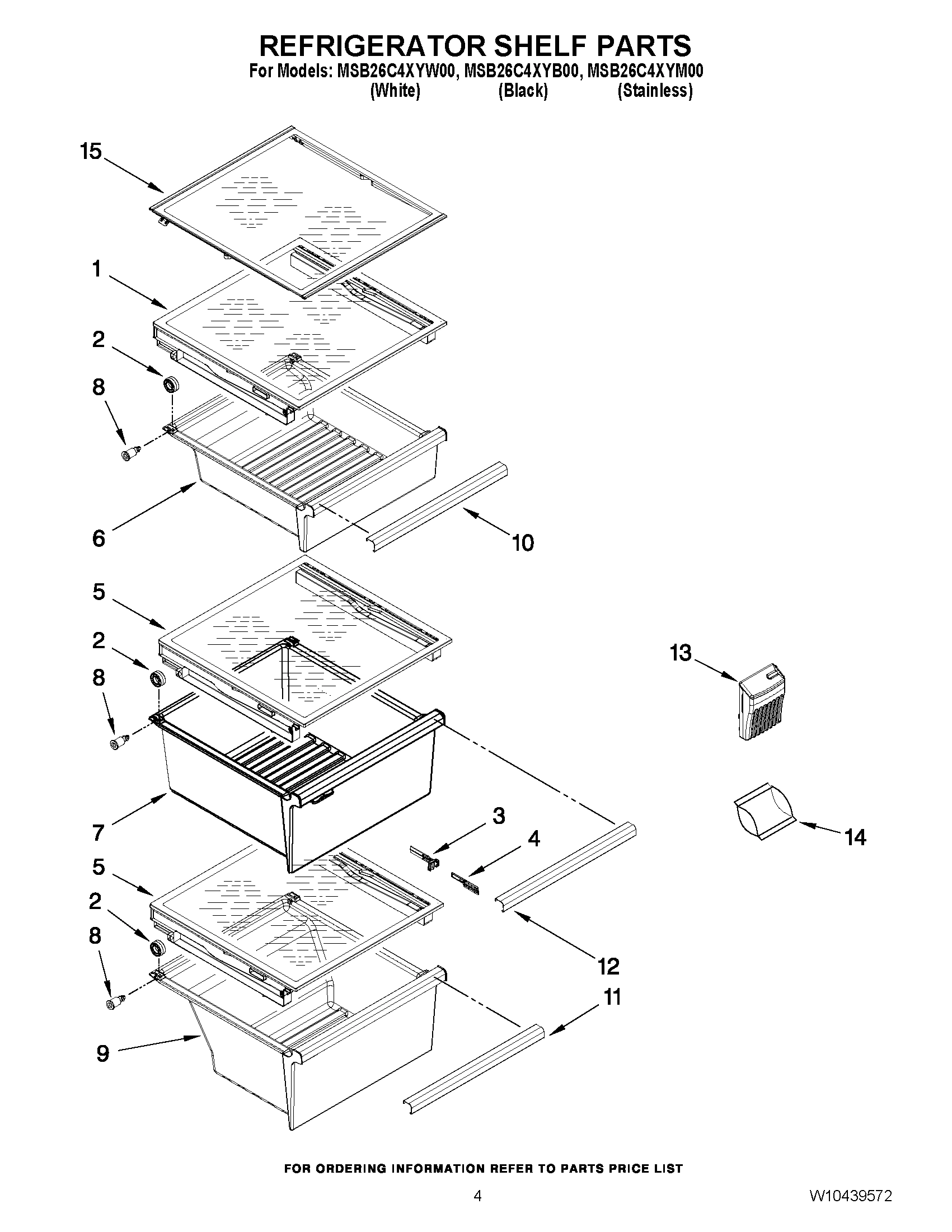 03 - REFRIGERATOR SHELF PARTS