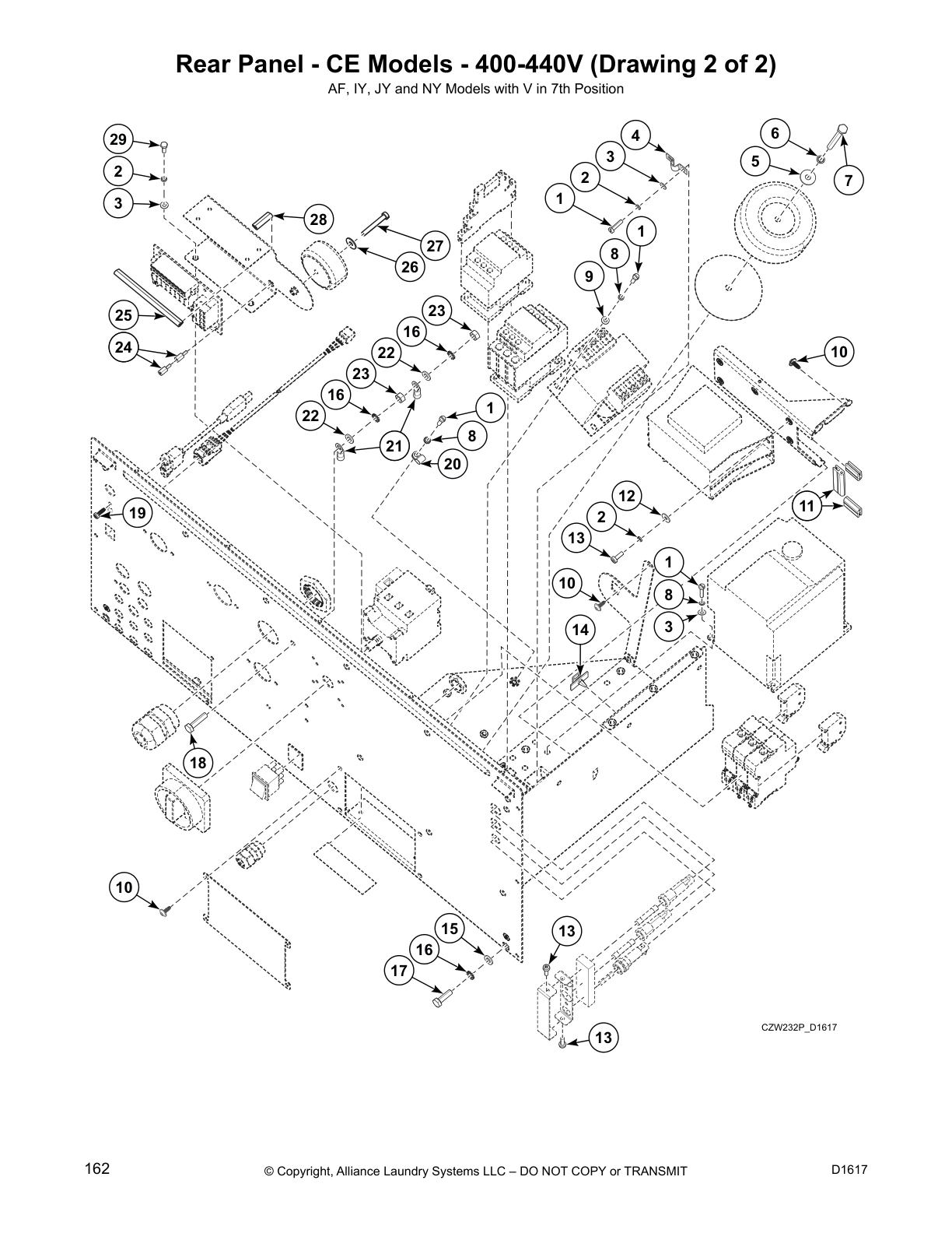 Rear Panel - CE Models - 400-440V (Drawing 2 of 2)