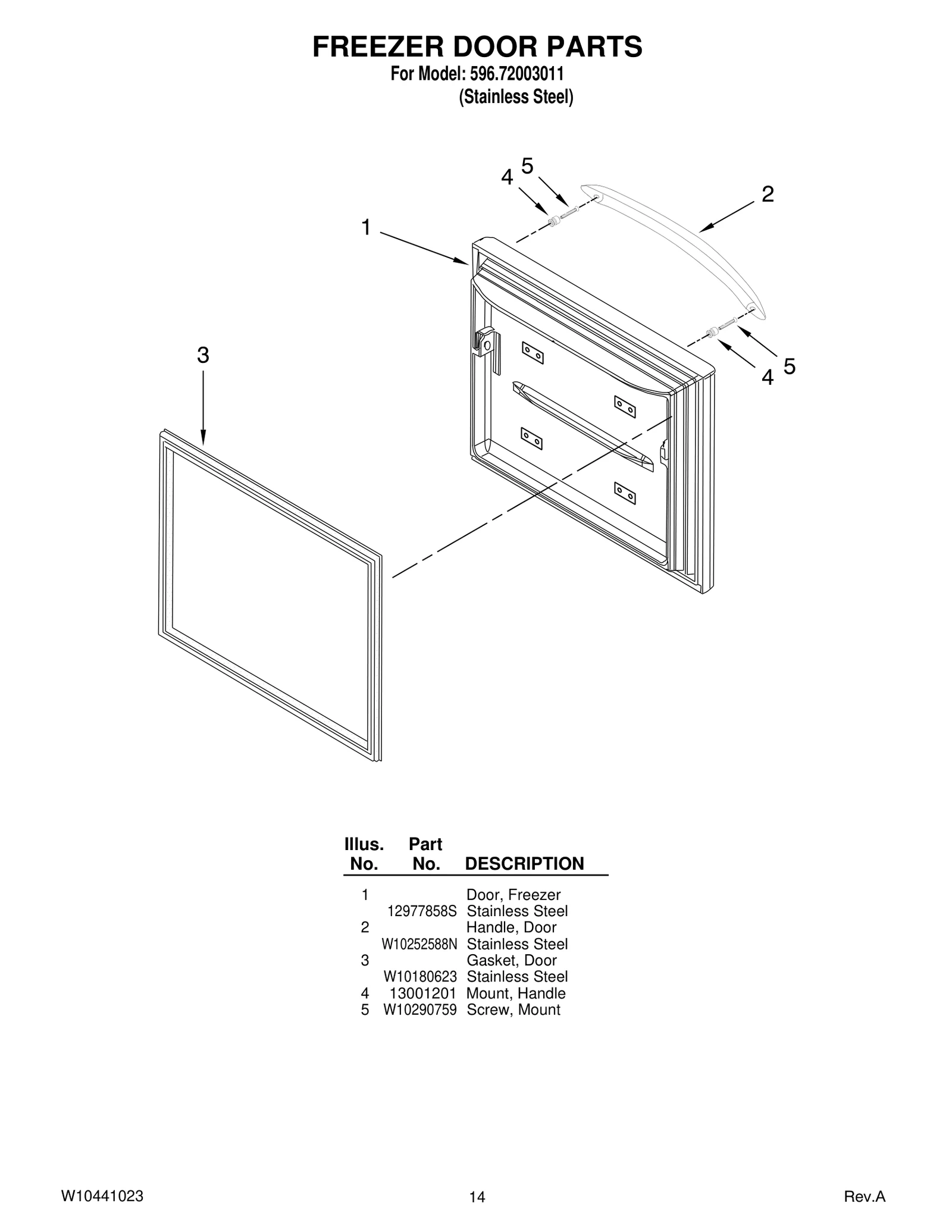 FREEZER DOOR PARTS