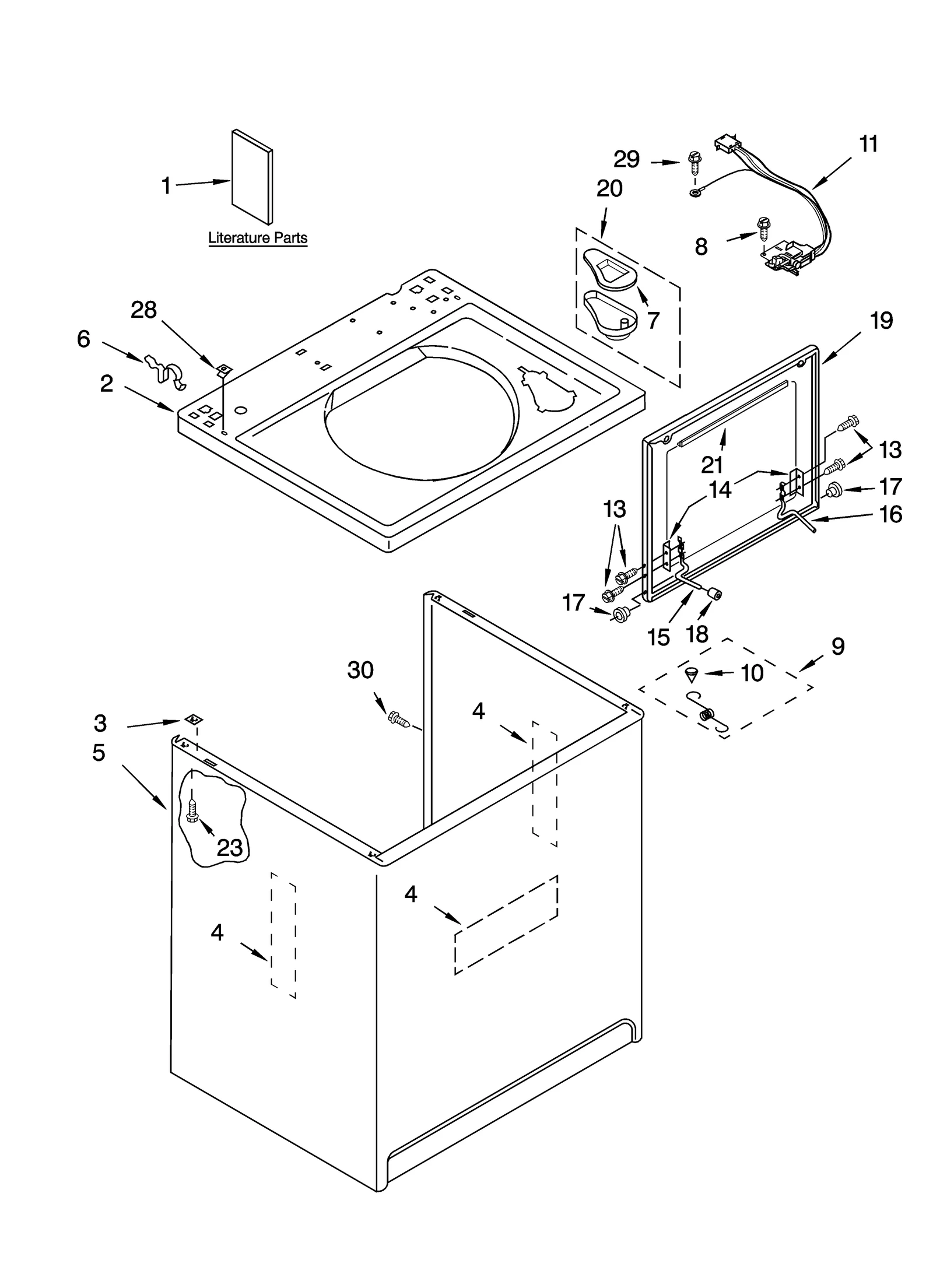 TOP AND CABINET PARTS